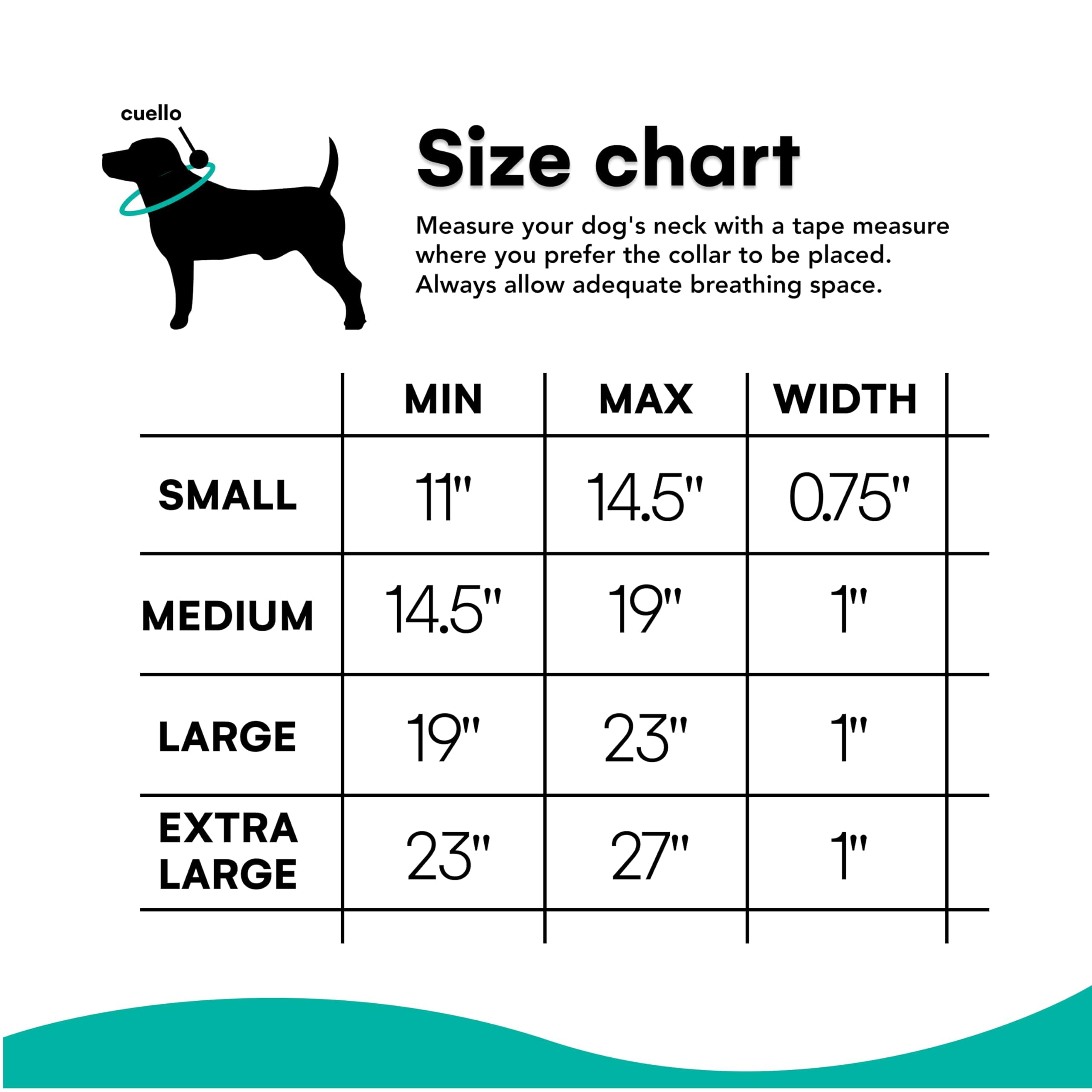 Black Rhino - The Comfort Collar Ultra Soft Neoprene Padded Dog Collar For All Breeds - Heavy Duty Adjustable Reflective Weatherproof (Medium, Aqua/Grey)