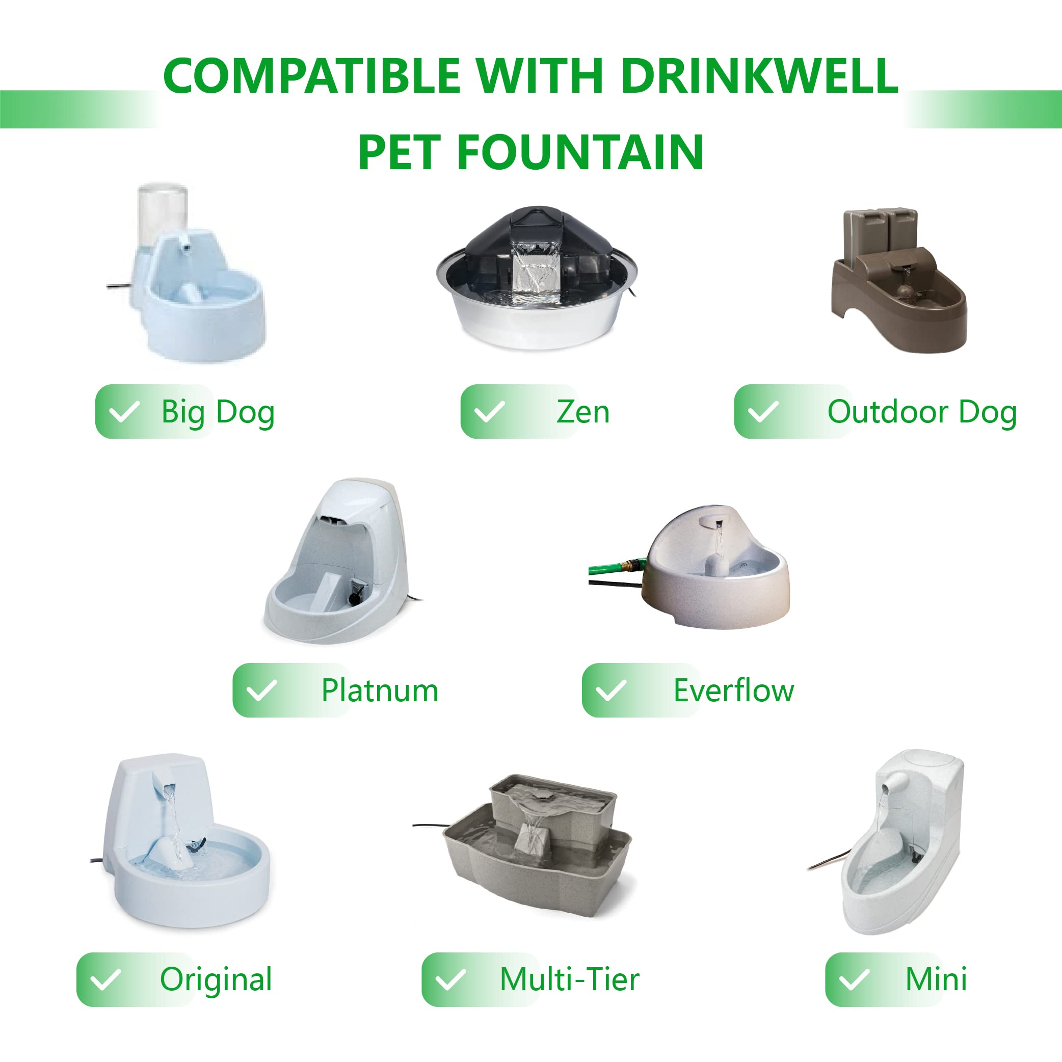 Toggath 12 Pack Pet Fountain Premium Carbon Replacement Filters Compatible With Petsafe Drinkwell Platinum, Multi-Tier, Everflow