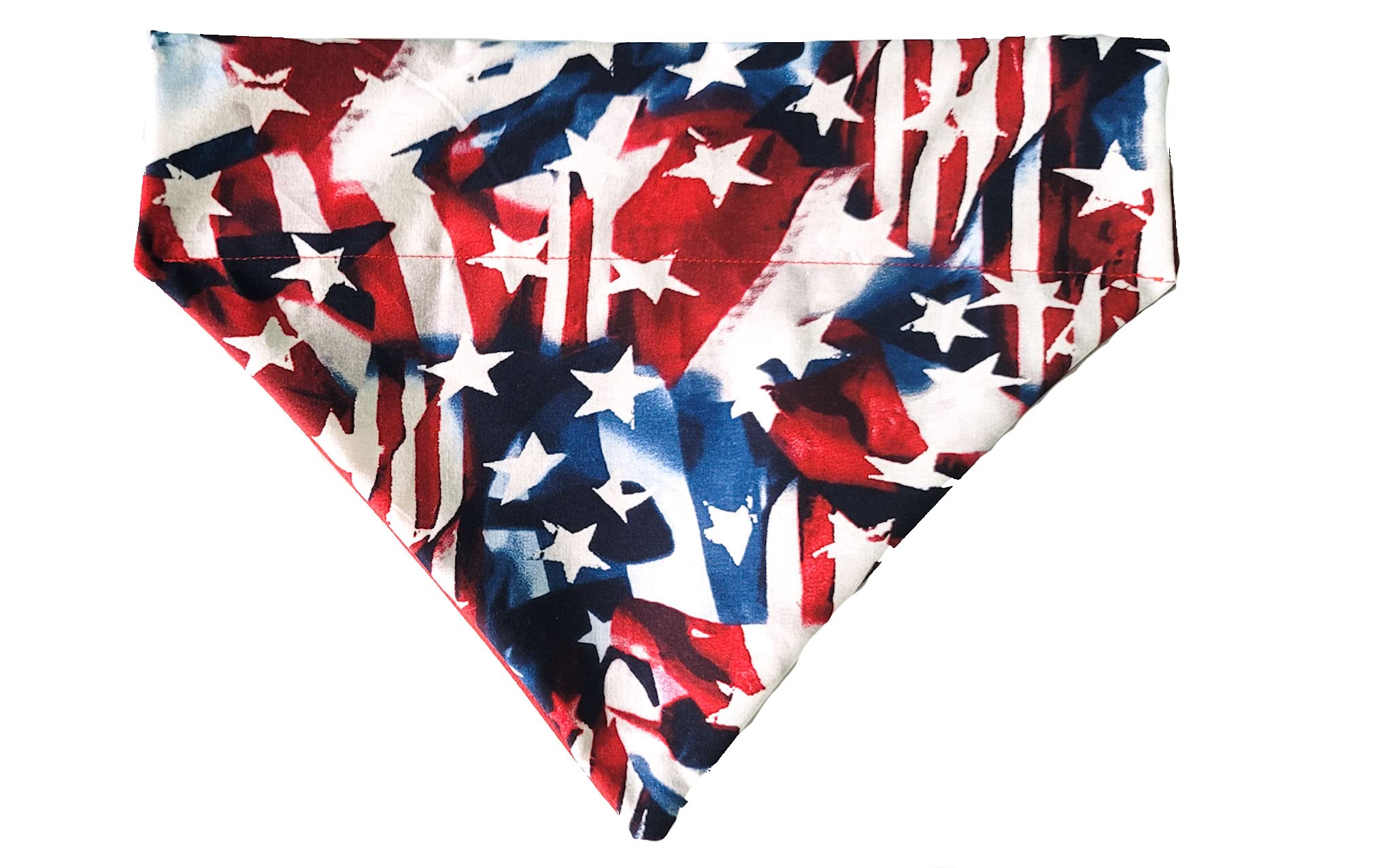 Red White And Blue Stars And Stripes Over The Collar Dog Bandana That Slips Onto Your Dogs Existing Collar Size (X-Small)