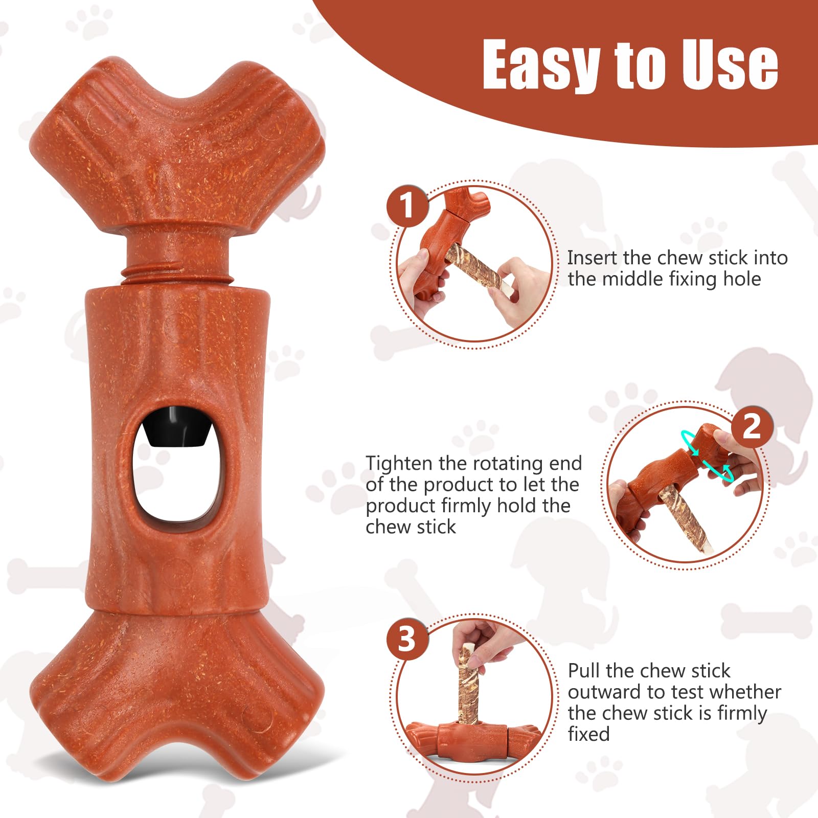 Gearroot Bully Stick Holder For Dogs,Interactive Dog Bone Holder Safety Device To Prevent Choking Fits Various Bone Sticks, 2 Pa
