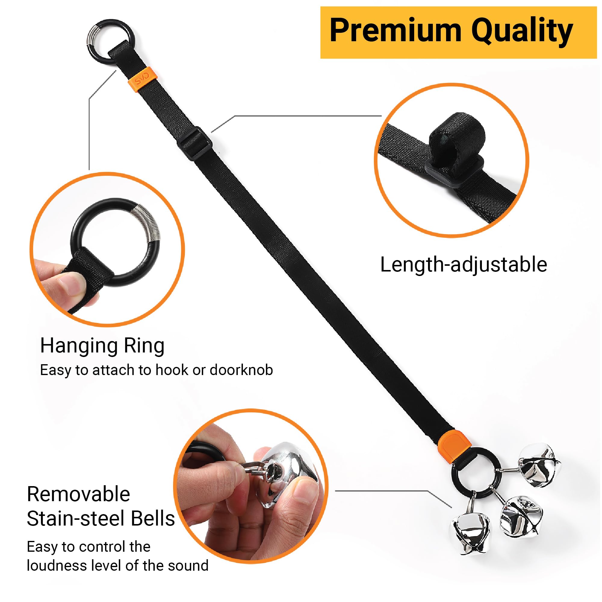 Svd.Pet Dog Door Bell With Hanging Ring, Dog Bells To Go Outside For Potty Training, Can Attach To Door Knob Or Anywhere Near Th