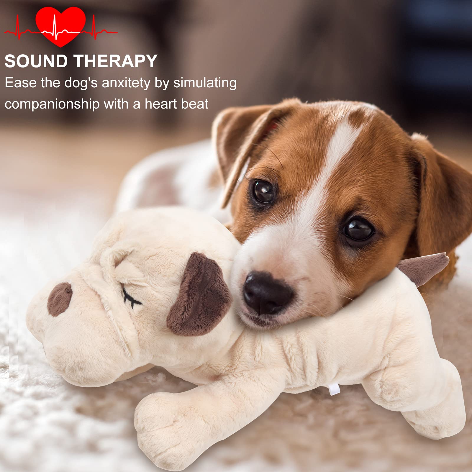 OKAMDERT Heartbeat Puppy Toy,Puppy Separation Anxiety Toy, Puppy Behavioral Training Aid for Dog Sleep Aid Plush, Pet Companion