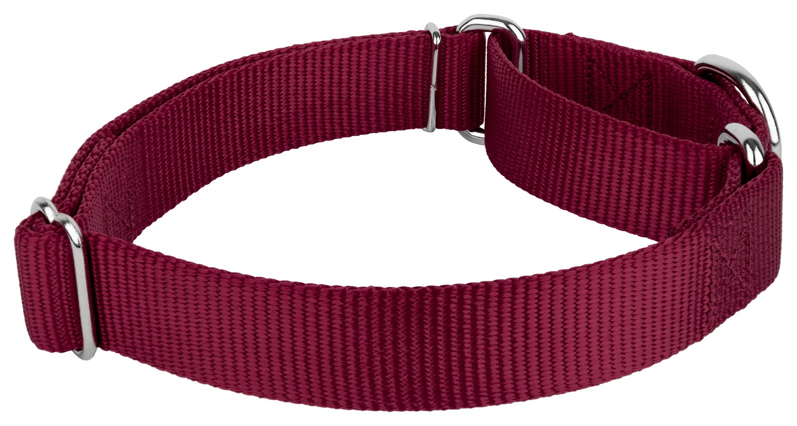 Country Brook Design - Burgundy Martingale Heavy Duty Nylon Dog Collar - 21 Vibrant Color Options (3/4 Inch Width, Small)