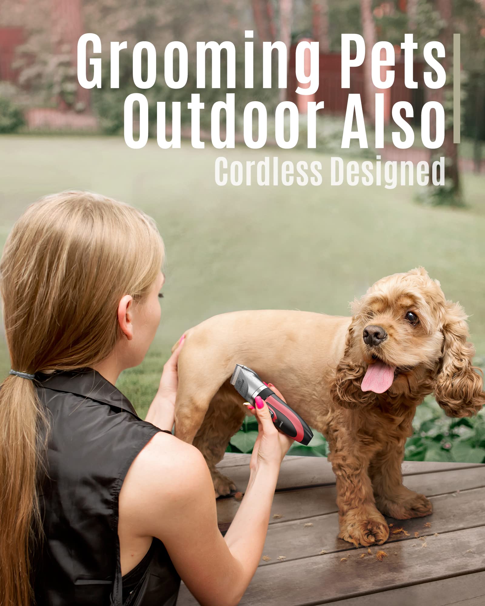 Oneisall Dog Shaver Clippers Low Noise Rechargeable Cordless Electric Quiet Hair Clippers Set For Dogs Cats Pets