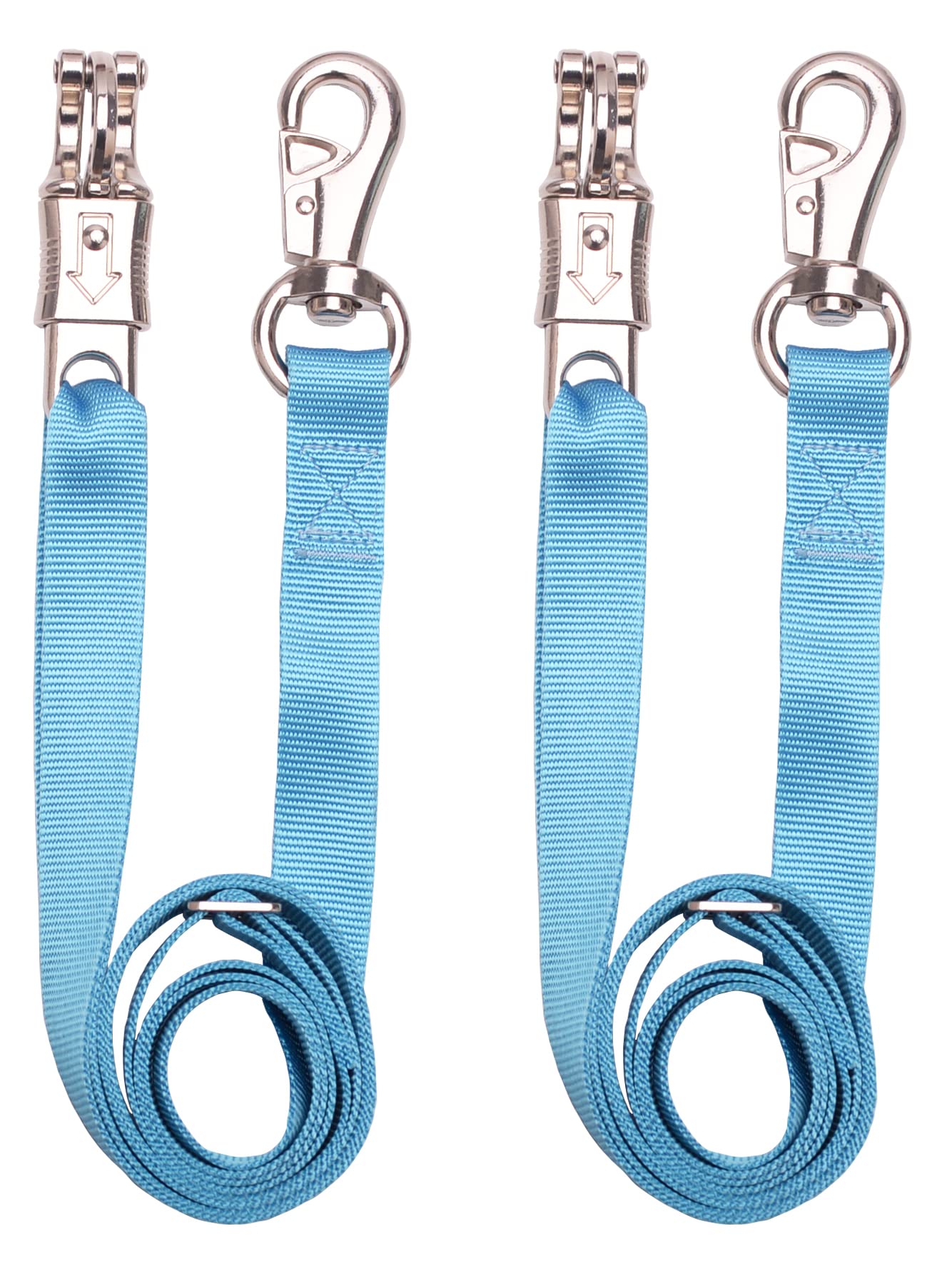 Loaged Adjustable Nylon Cross Ties (2 Pack)-Cross Tie With Panic Snap And Bull Snap - Adjusts From 44.5' To 78.3' (Hurricane B