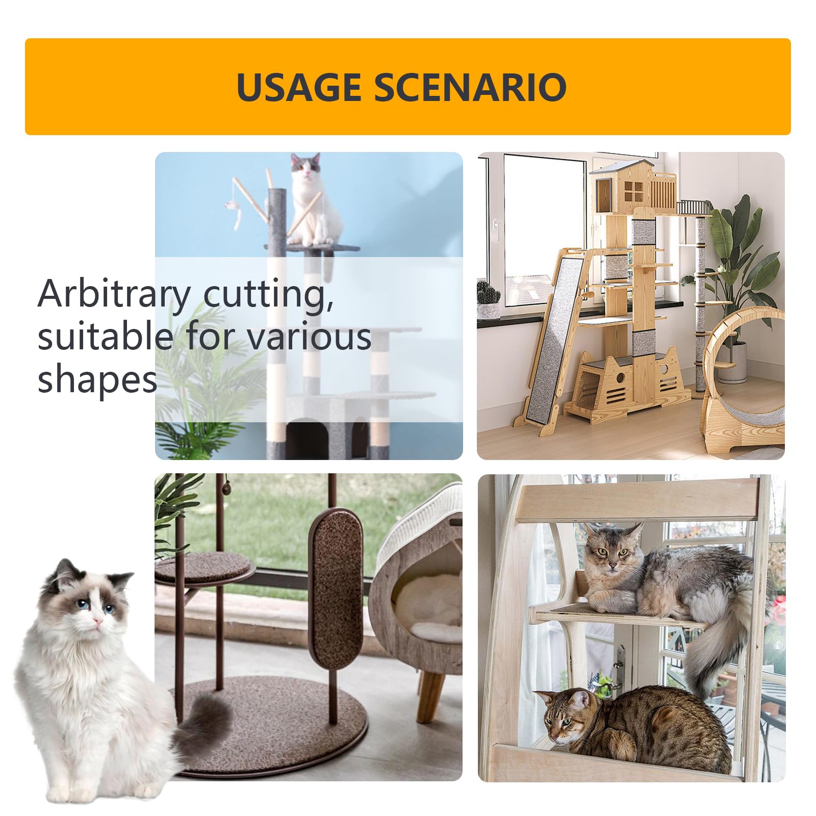 Mesixi 120'X15.8' Cat Scratch Furniture Protector Keep Couch Sofa Protection Anti Claws Corner Wall Scratcher Post Sisal Scrat