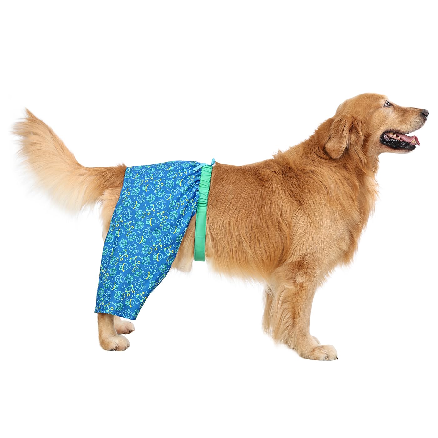Hde Dog Swim Trunks Hawaiian Board Shorts Beach Pool Swimsuit For Xs To Xxl Dogs Glowing Sea Creatures - Xl