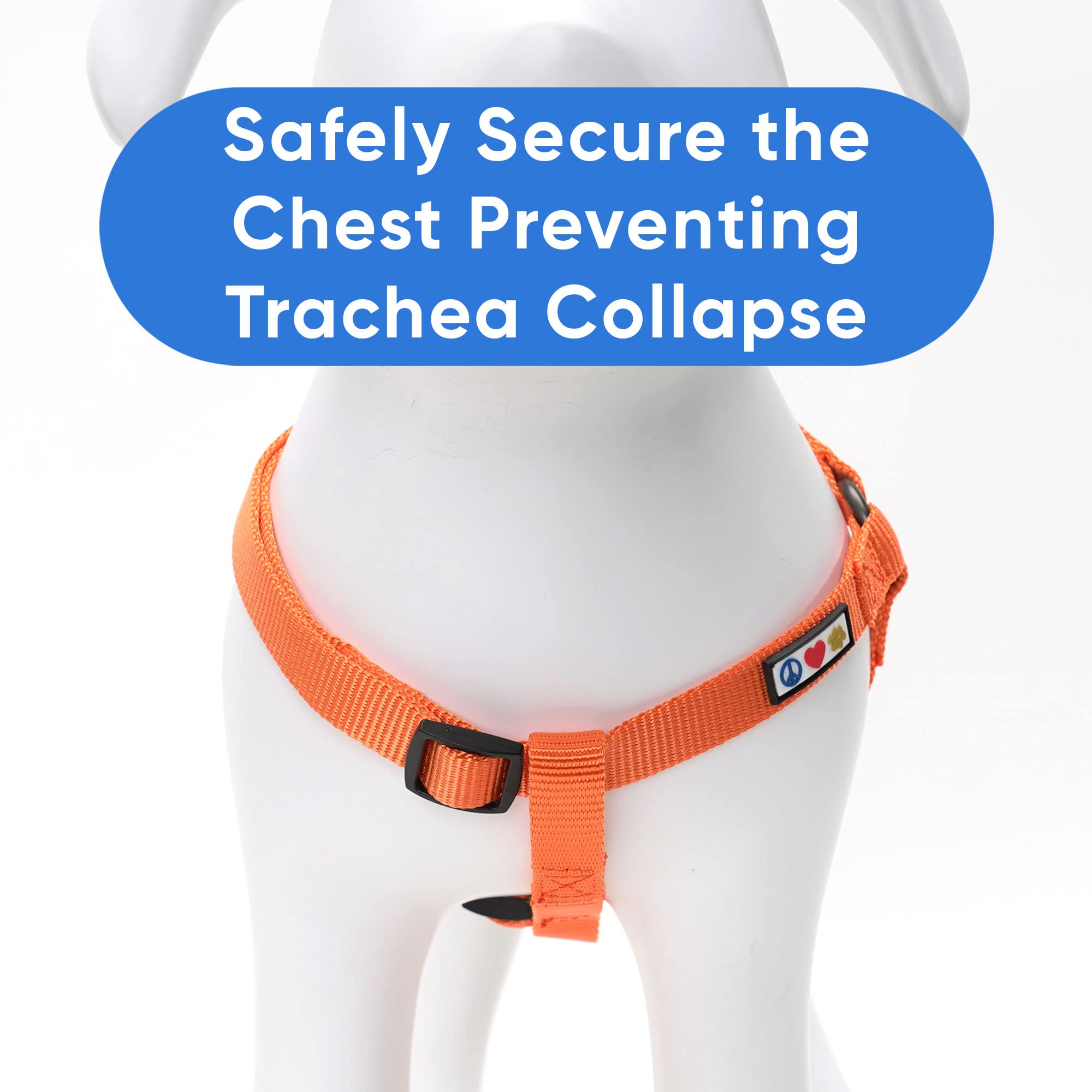 Pawtitas Solid Color Step in Dog Harness or Vest Harness Dog Training Walking of Your Puppy Harness Small Dog Harness Orange Dog