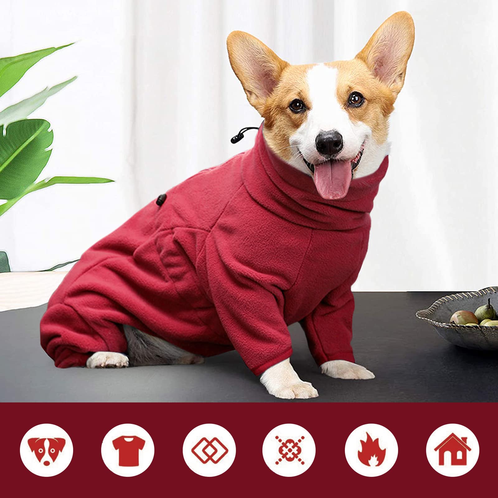 Rozkitch Dog Winter Coat Soft Fleece Pullover Pajamas, Pet Windproof Warm Cold Weather Jacket Vest Cozy Onesie Jumpsuit Apparel Outfit Clothes For Small, Medium, Large Dogs Walking Hiking Travel Sleep