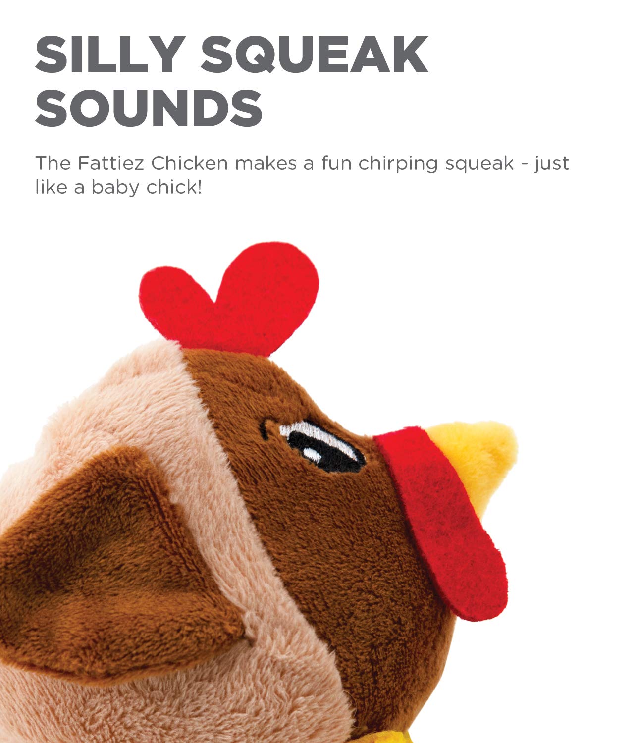 Outward Hound Fattiez Chicken Plush Squeaky Dog Toy, XS
