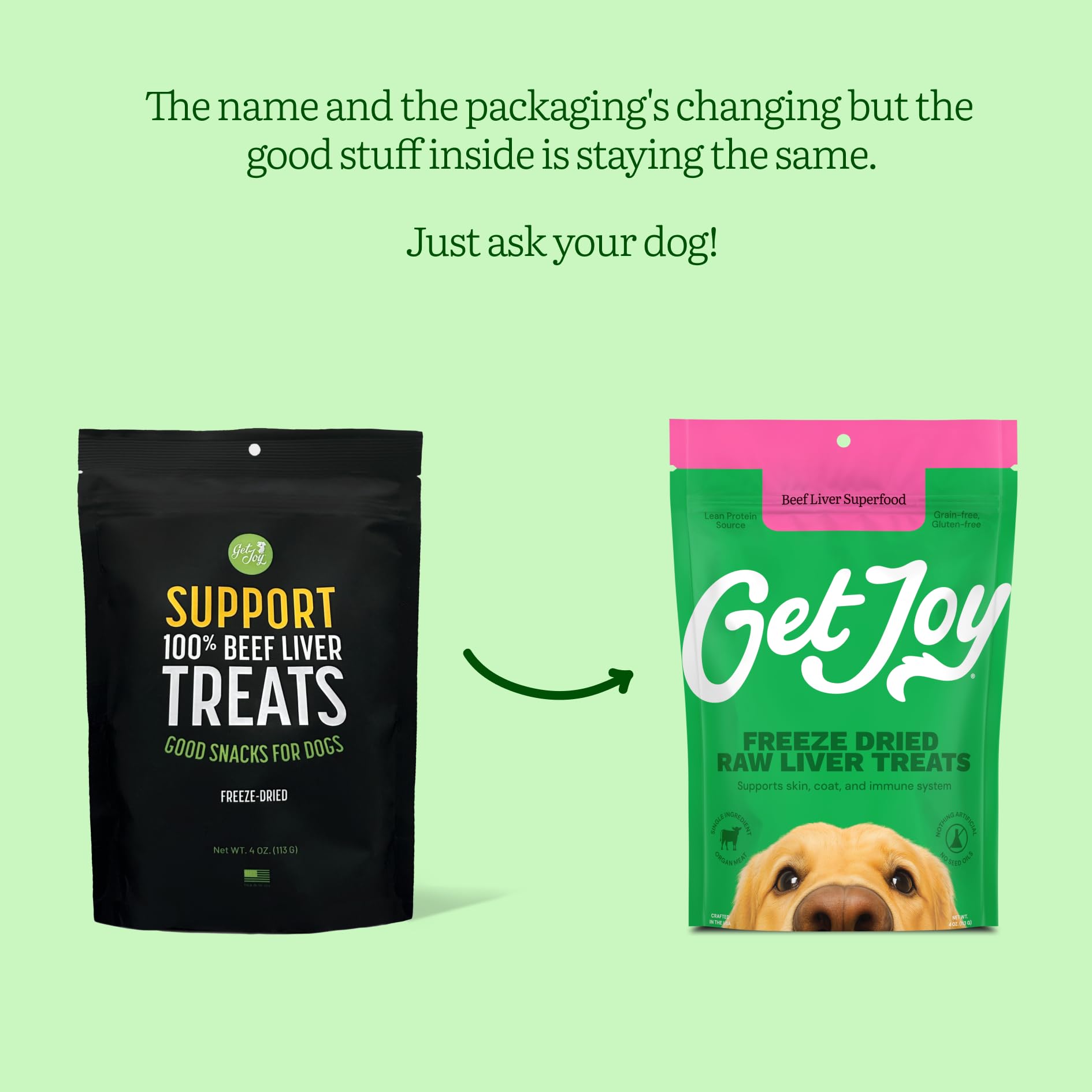 Get Joy Freeze Dried Beef Liver Dog Treats, 4oz - High Protein, Grain Free, Single Ingredient Snack & Training Rewards