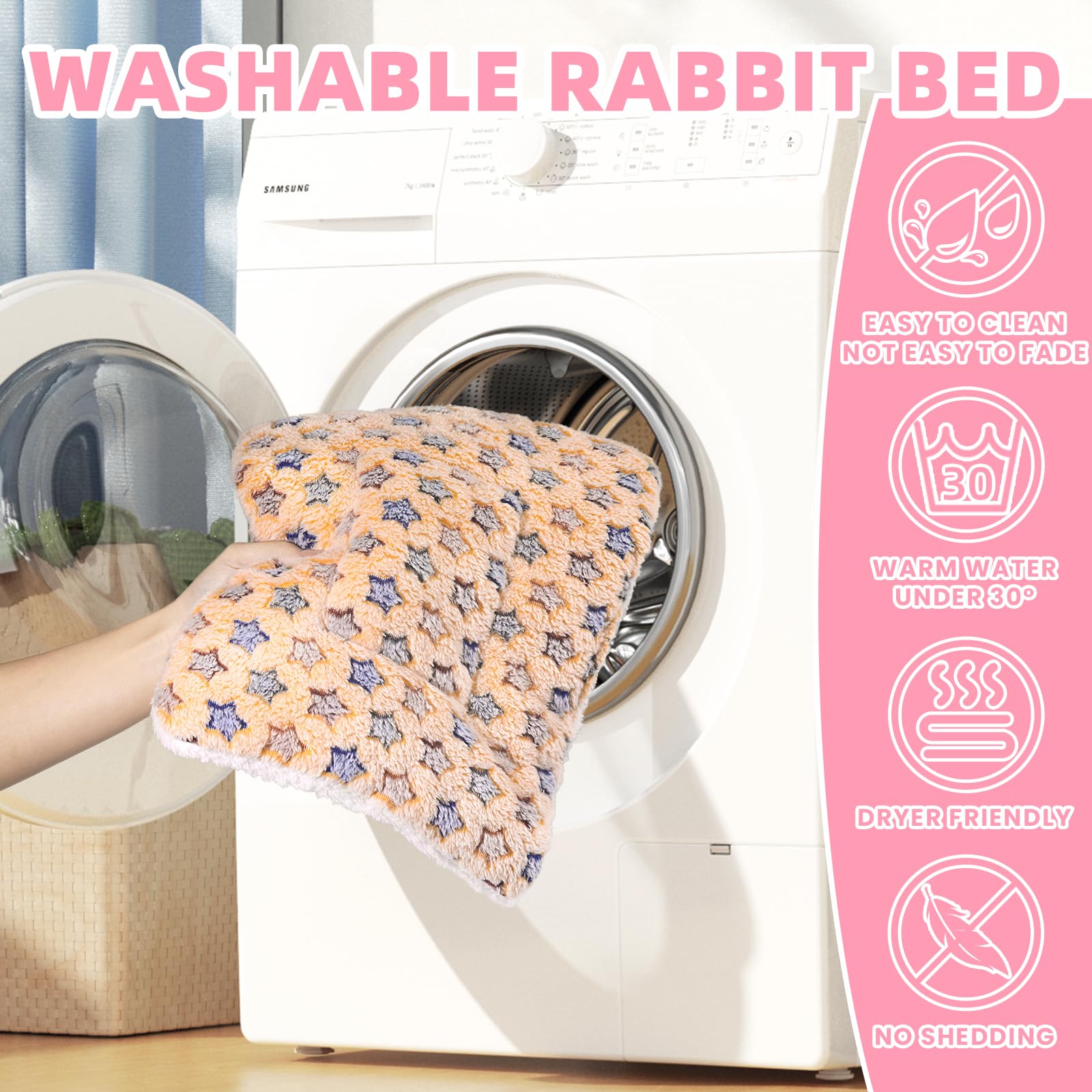 Yedsintu 2 Pcs Guinea Pig Bed, Washable Rabbit Bunny Bed Mat Warm Small Animal Bed Pad Guinea Pig Pillow Pet Bed Mat For Chinchi