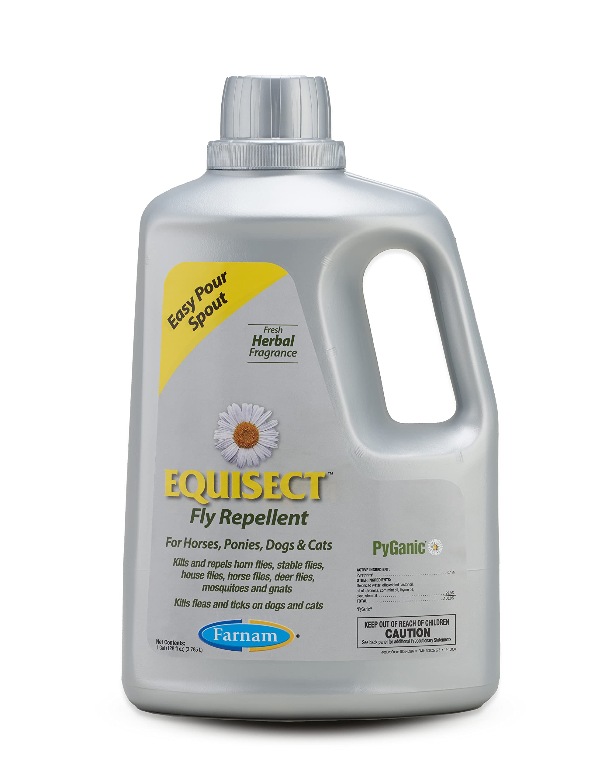 Farnam Equisect Water-based Botanical Fly Repellent with Herbal Scent for Horses, Dogs and Cats 128 ounces