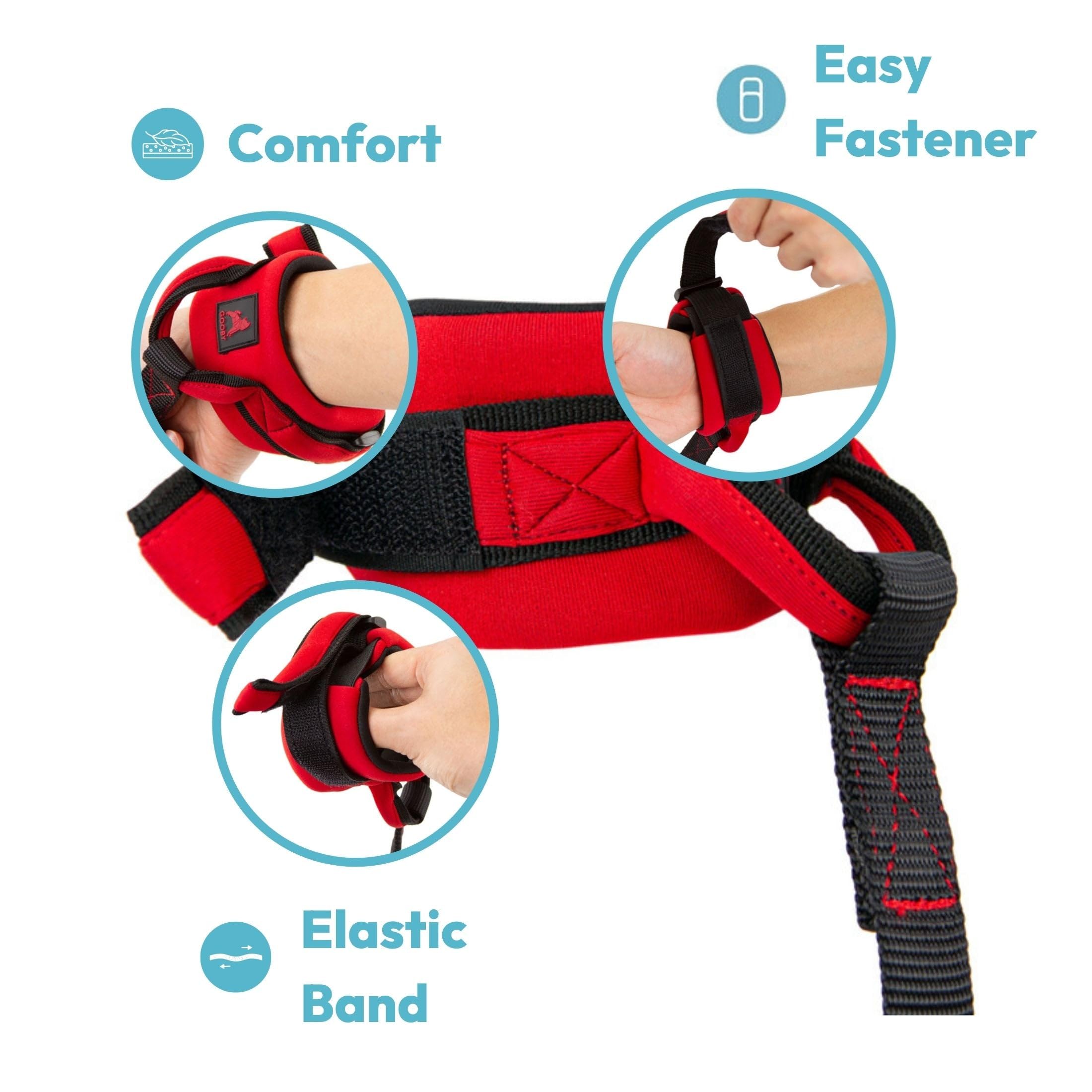 Gooby Neoprene Wrist Band Sport Leash - Black, 6 Ft - Comfortable Hands Free Leash With Elastic Band For Small, Medium And Large Dogs