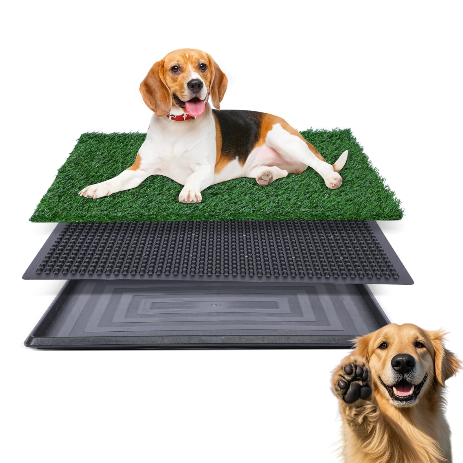 Fluffydream Artificial Grass For Dog Potty - 20X30 Inch,Strong Absorbency Grass Pad With Tray,Dog Litter Box Potty Training Pad 