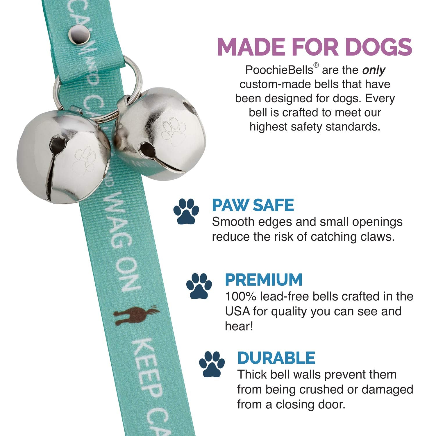 Poochiebells The Original Doggie Doorbell, Puppy Potty Training Bells, Keep Calm And Wag On