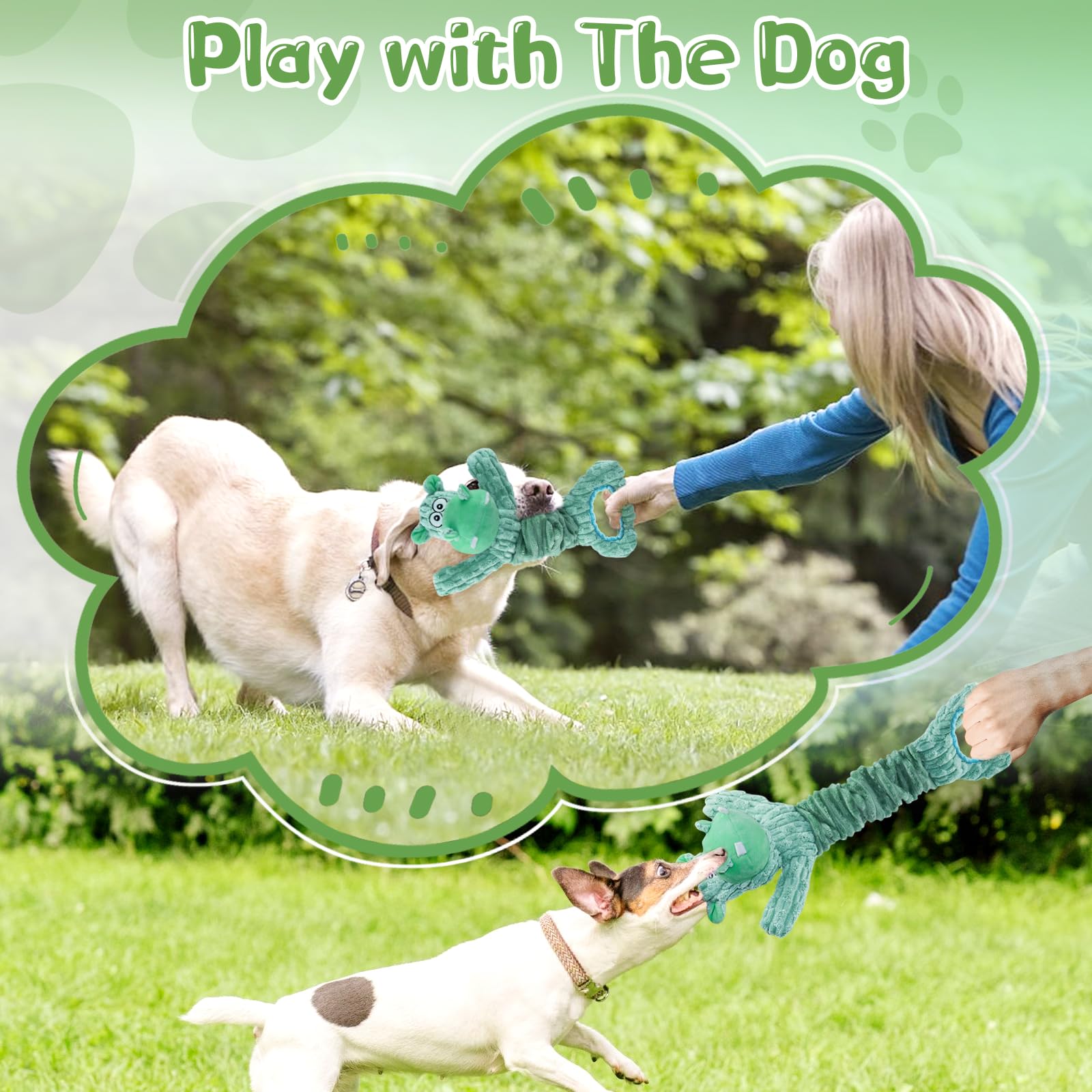 Fuufome Dog Toy For Aggressive Chewers:Large Plush Dog Toys With Squeaker To Keep Them Busy