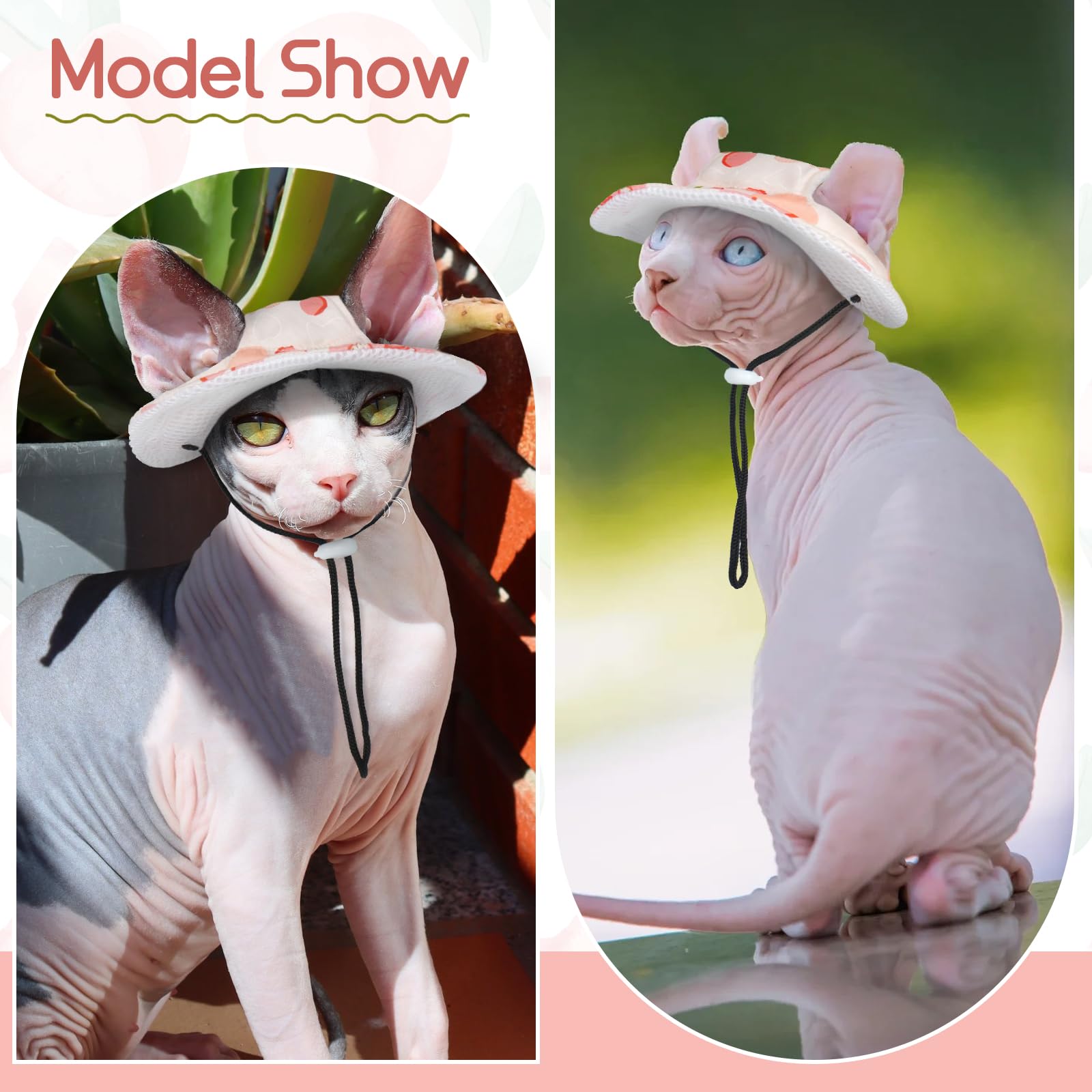 T'Chaque Cat Hats For Cats Only, Kitten Mini Sombrero Hats With Ear Hole, Outdoor Sun Protection Pet Caps, Cat Birthday Hats Chi