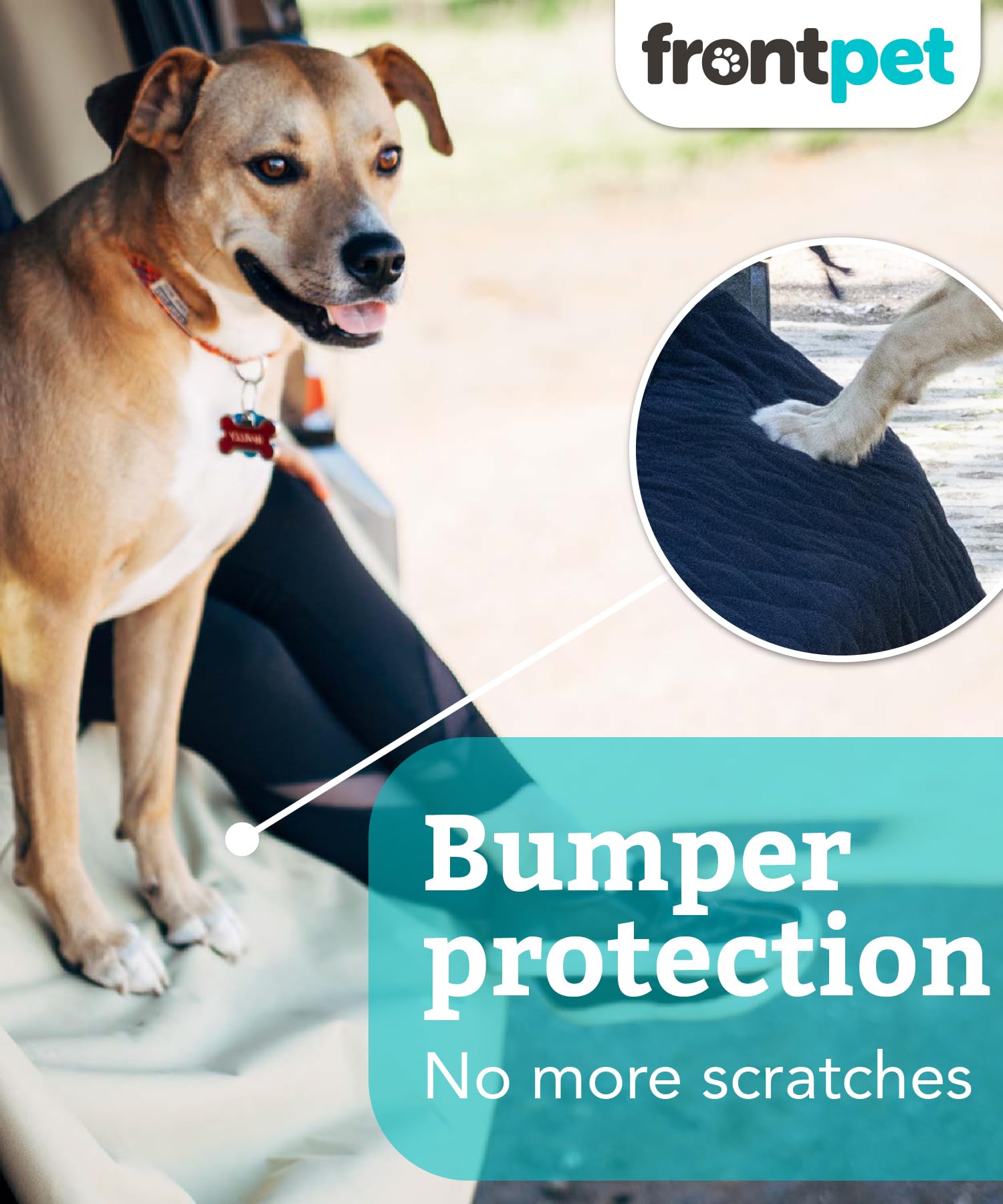 Frontpet Suv Cargo Liner For Dogs - Water-Resistant Pet Trunk Cargo Cover Mat For Suvs And Sedans With Bumper Flap Protector, Trunk Cover, Non-Slip Liner, (46' X 48') Upgraded 2025