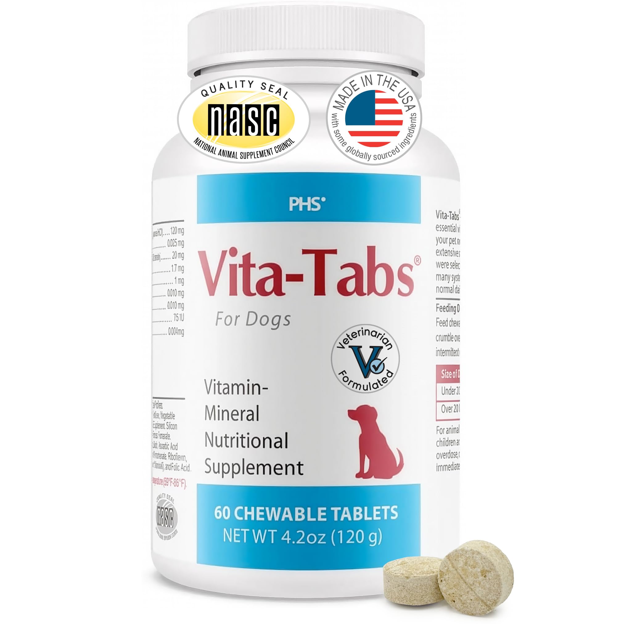 for Dogs Multivitamin & Mineral Supplement, Veterinarian Recommended Vitamin-Mineral Nutritional Support, Daily Chewable Tablets