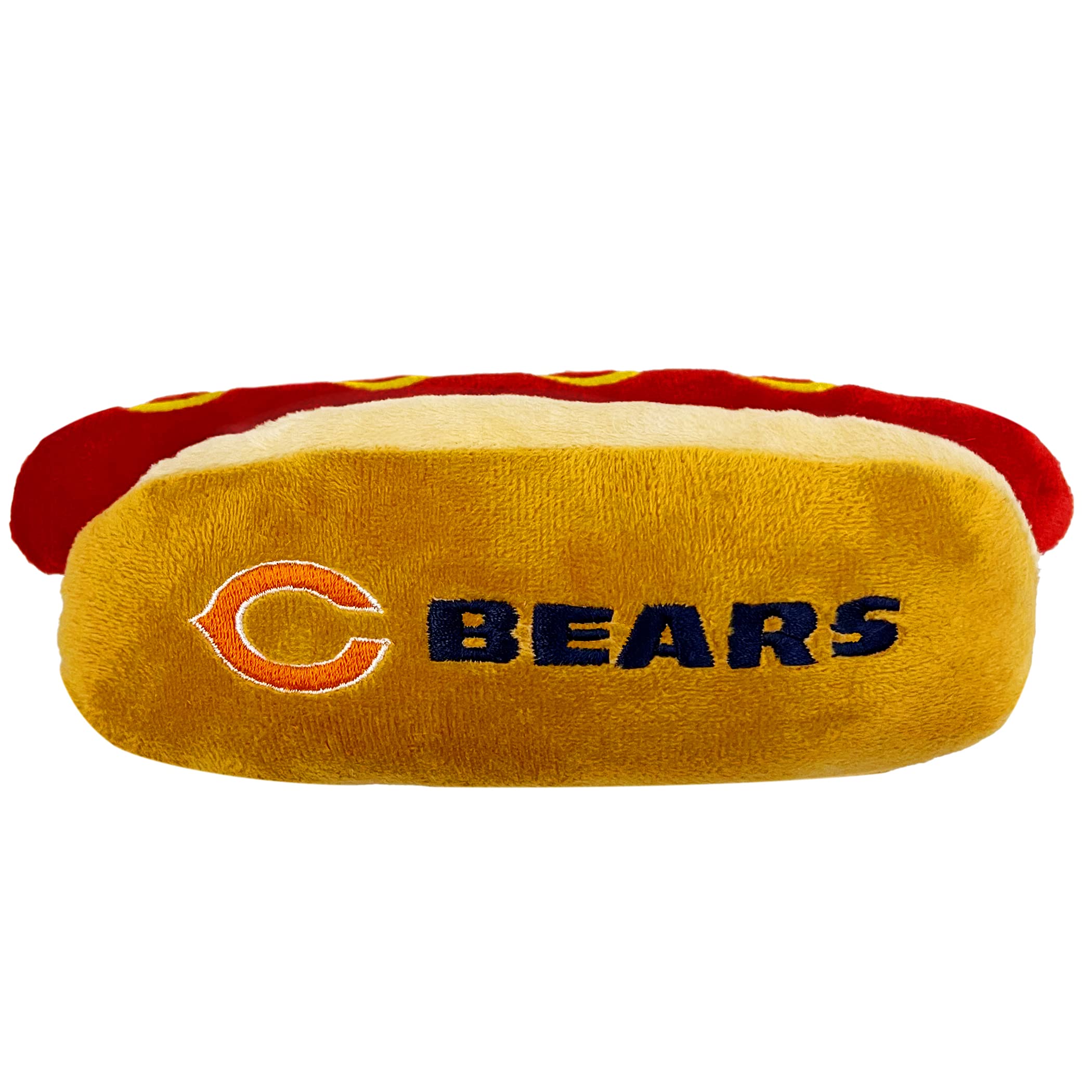Pets First NFL Chicago Bears HOT Dog Plush Dog & CAT Squeak Toy - Cutest HOT-Dog Snack Plush Toy for Dogs & Cats with Inner Sque