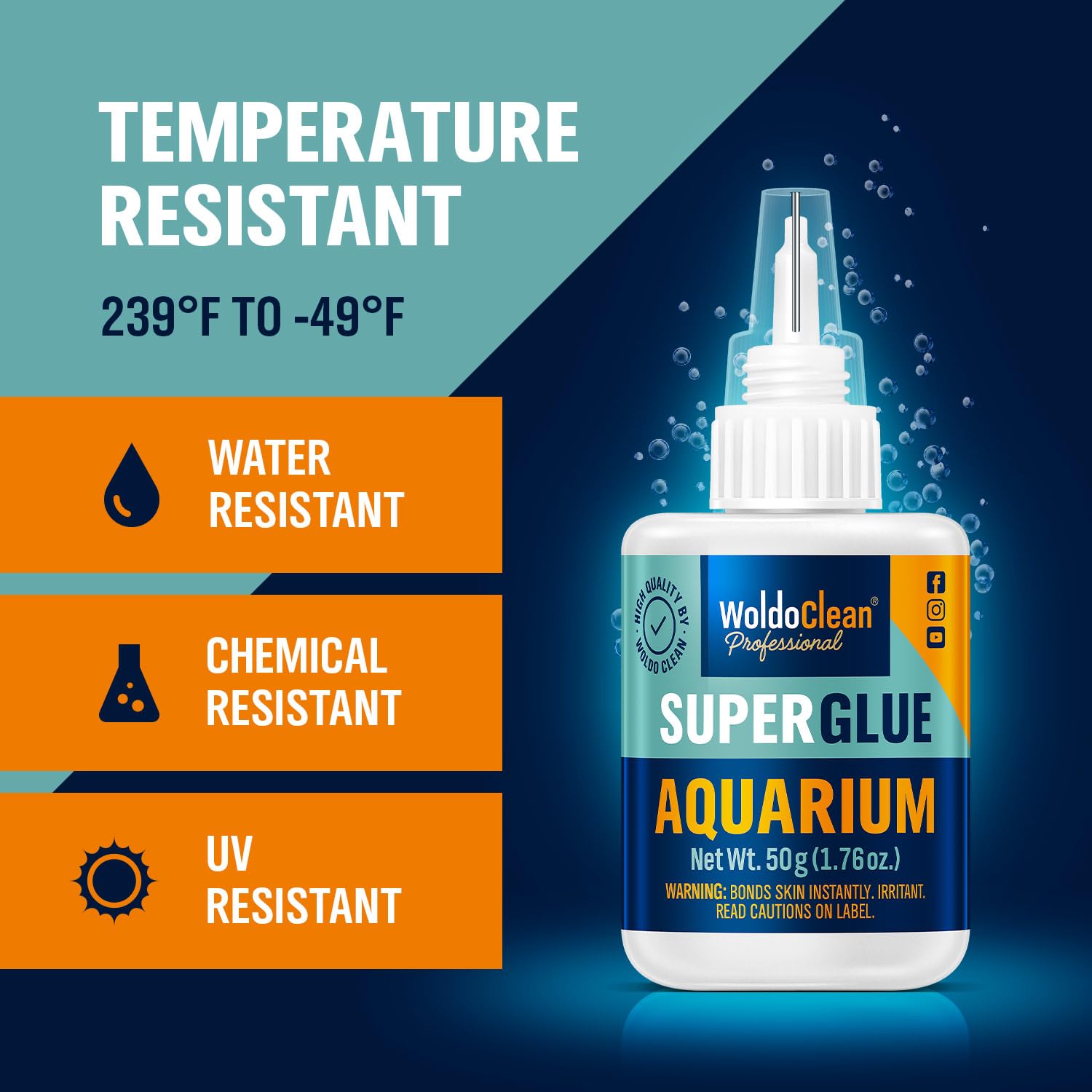 Aquarium Super Glue for mosses and Plants - for Freshwater and Saltwater Aquariums 50g