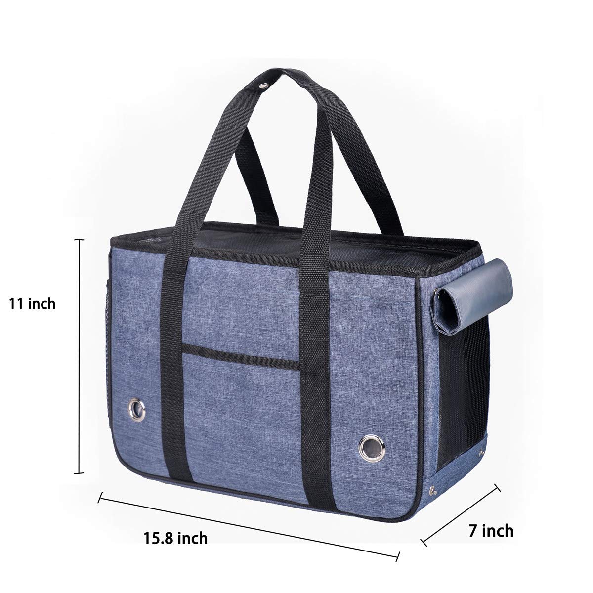 Kameiou Small Dog Cat Purse Carrier Soft-Sided Bag For Small Pets Pocket Mat Breathable Mesh Window Outdoor Travel Small Pet Pup