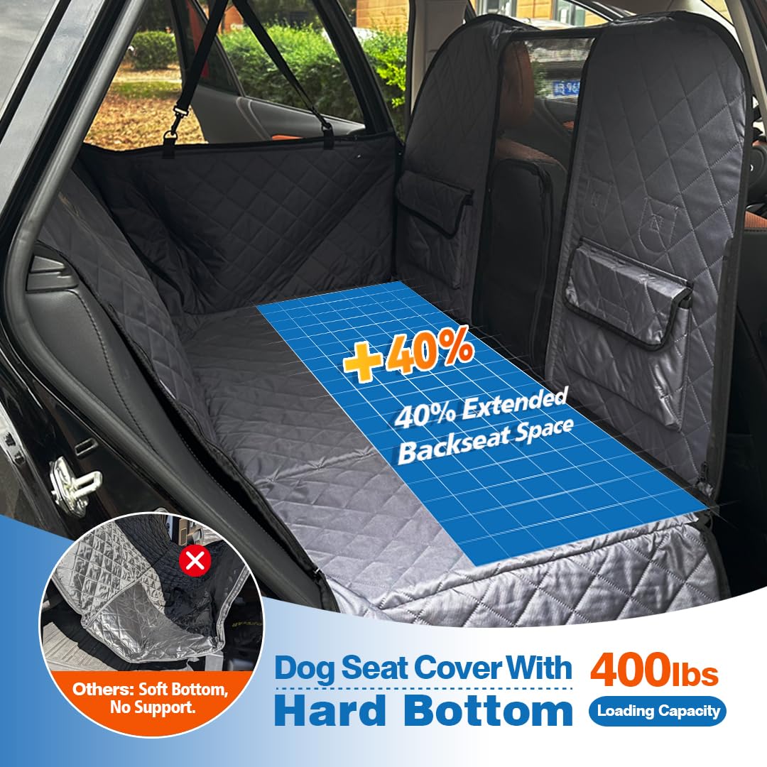 Bestset Truck Dog Seat Cover Back Seat,Truck Back Seat Extender For Dogs With Escape-Proof Dog Car Barrier,Upgrated Firm Framedo