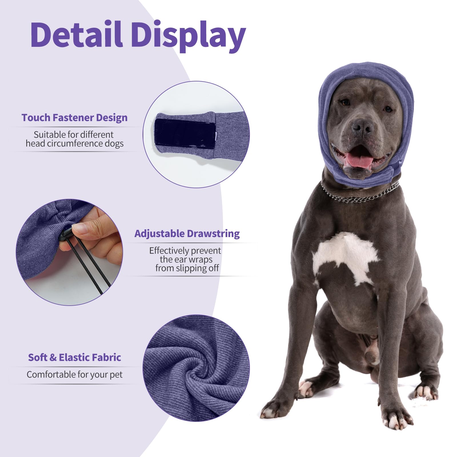 Nanaki Dog Calming Hoodie - No Shake Ear Wraps For Anxiety Relief & Ear Protection