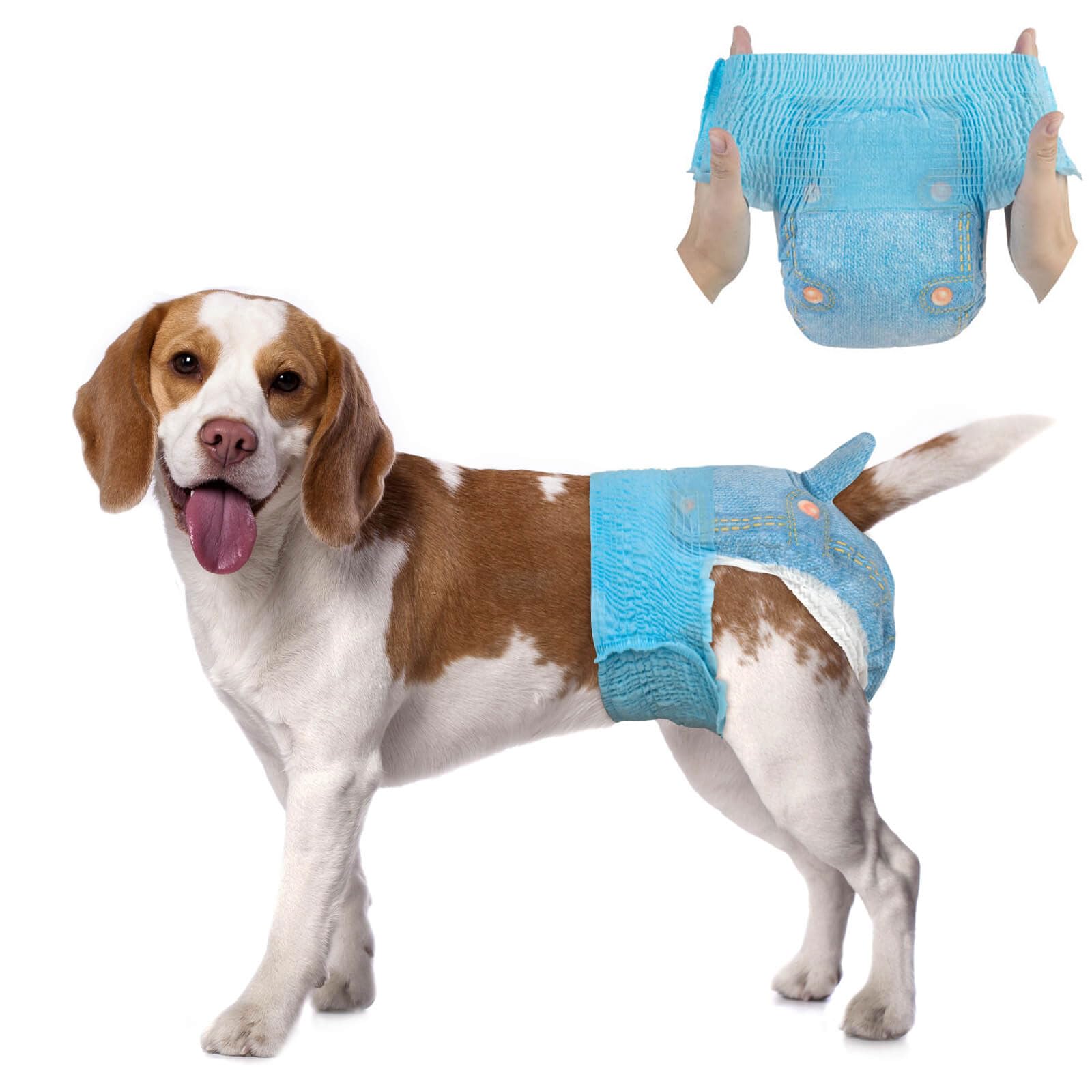 Dono Female Dog Diapers - Disposable Stretchy Waist Full Wraps for Dogs in Heat, 360 Leak-Proof and Super Absorbent - Available 