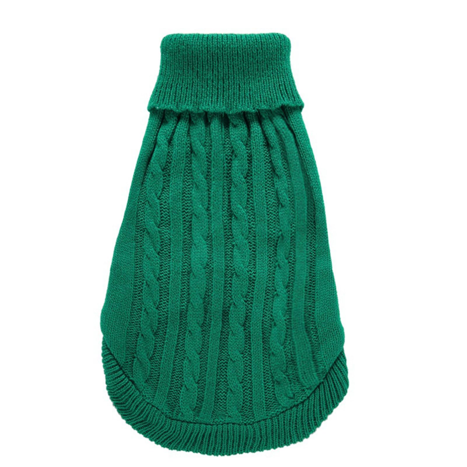 Chborchicen Small Dog Sweaters Knitted Pet Cat Sweater Warm Dog Sweatshirt Dog Winter Clothes Kitten Puppy Sweater (X-Small,Gree