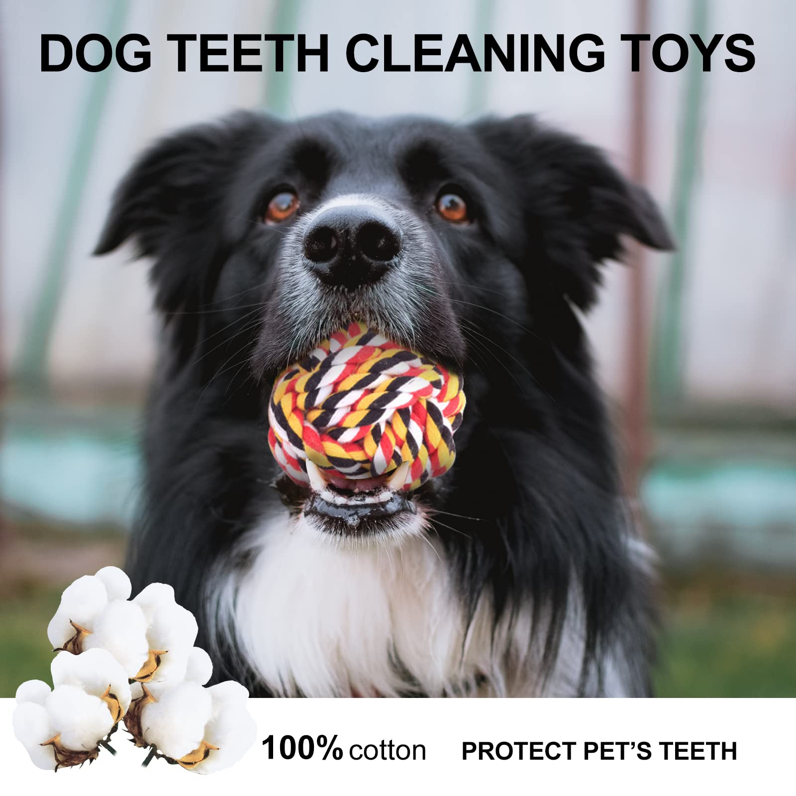 6 Pack Dog Chew Toys For Aggressive Chewers Large Breed, Xl Cotton Dog Rope Balls, Indestructible Dog Toys With Tough Twisted Fo