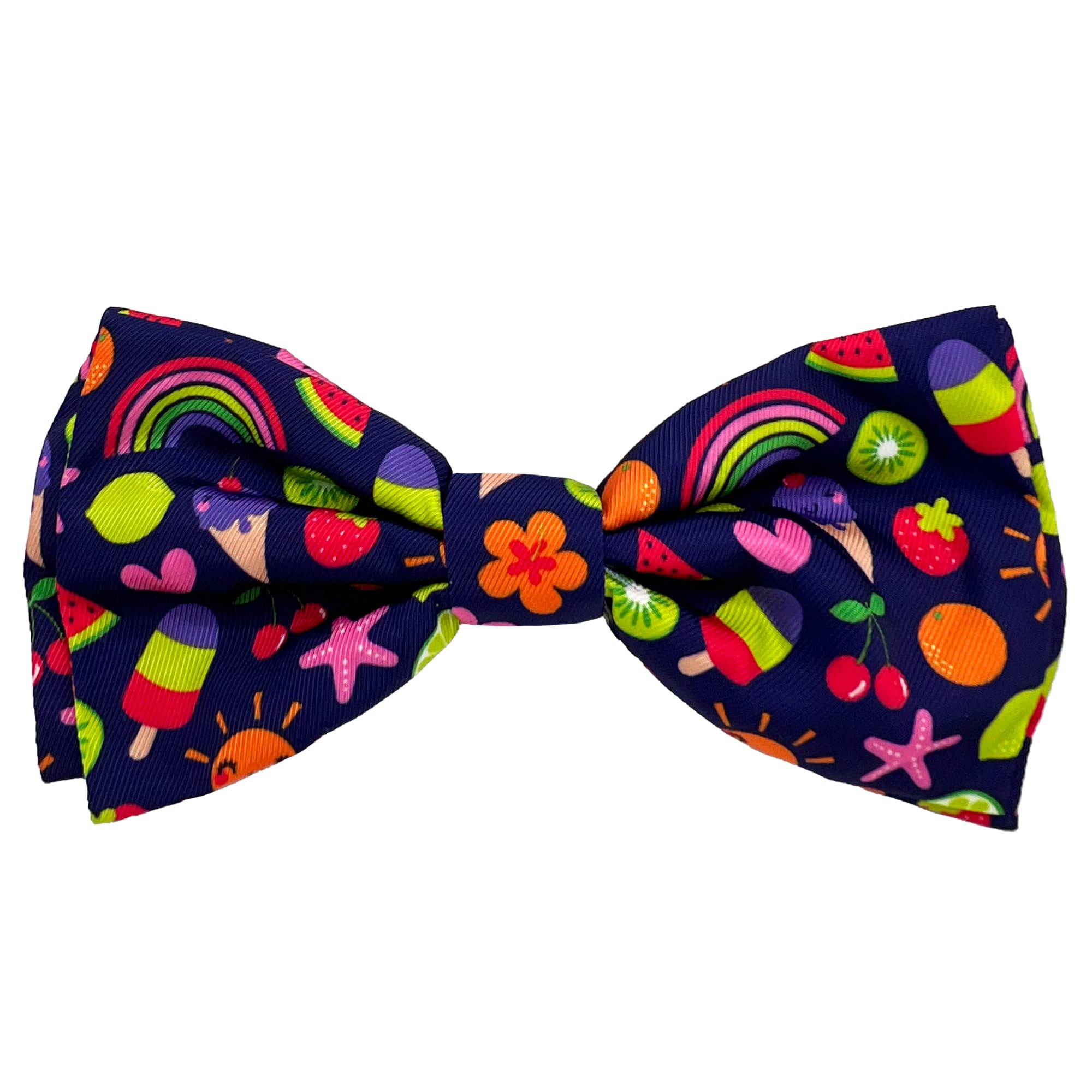Huxley & Kent Bow Tie For Pets - Summer Icons (Large) - Bow Tie Collar Attachment - Fun Bow Ties For Dogs & Cats - Cute, Comfort