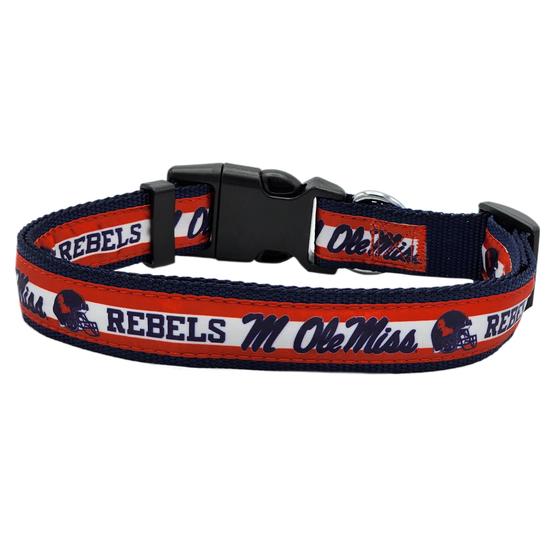 Pets First Collegiate Pet Collar Old Version Mississippi Ole Miss Rebels Dog Collar, Size Large. Best Sports Team Collar For Dogs & Cats. A Shiny & Colorful Dog & Cat Collar Licensed By The Ncaa