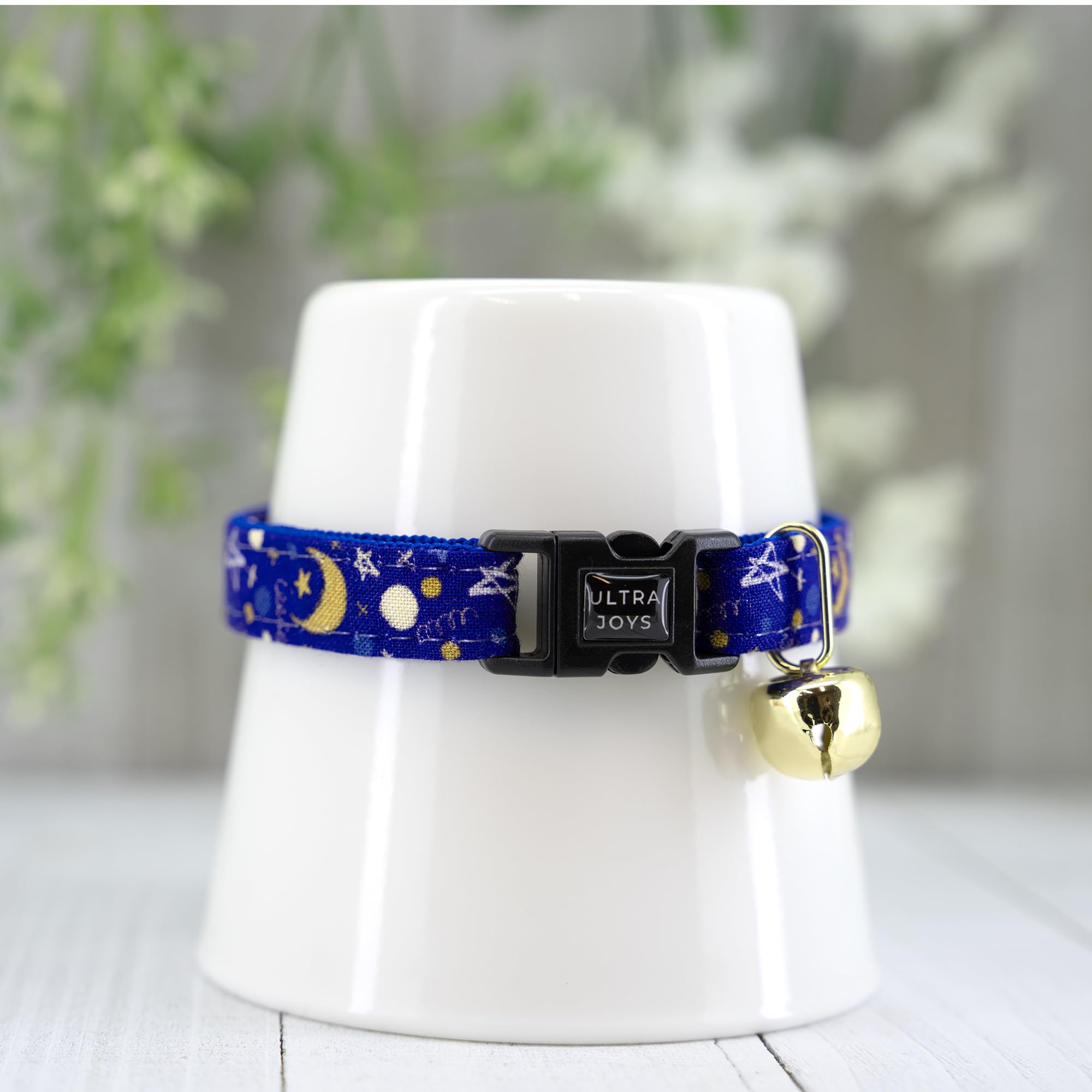 Ultra Joys Breakaway Cat Collar With Bells - Boy & Girl Cat Collars, Luna Large