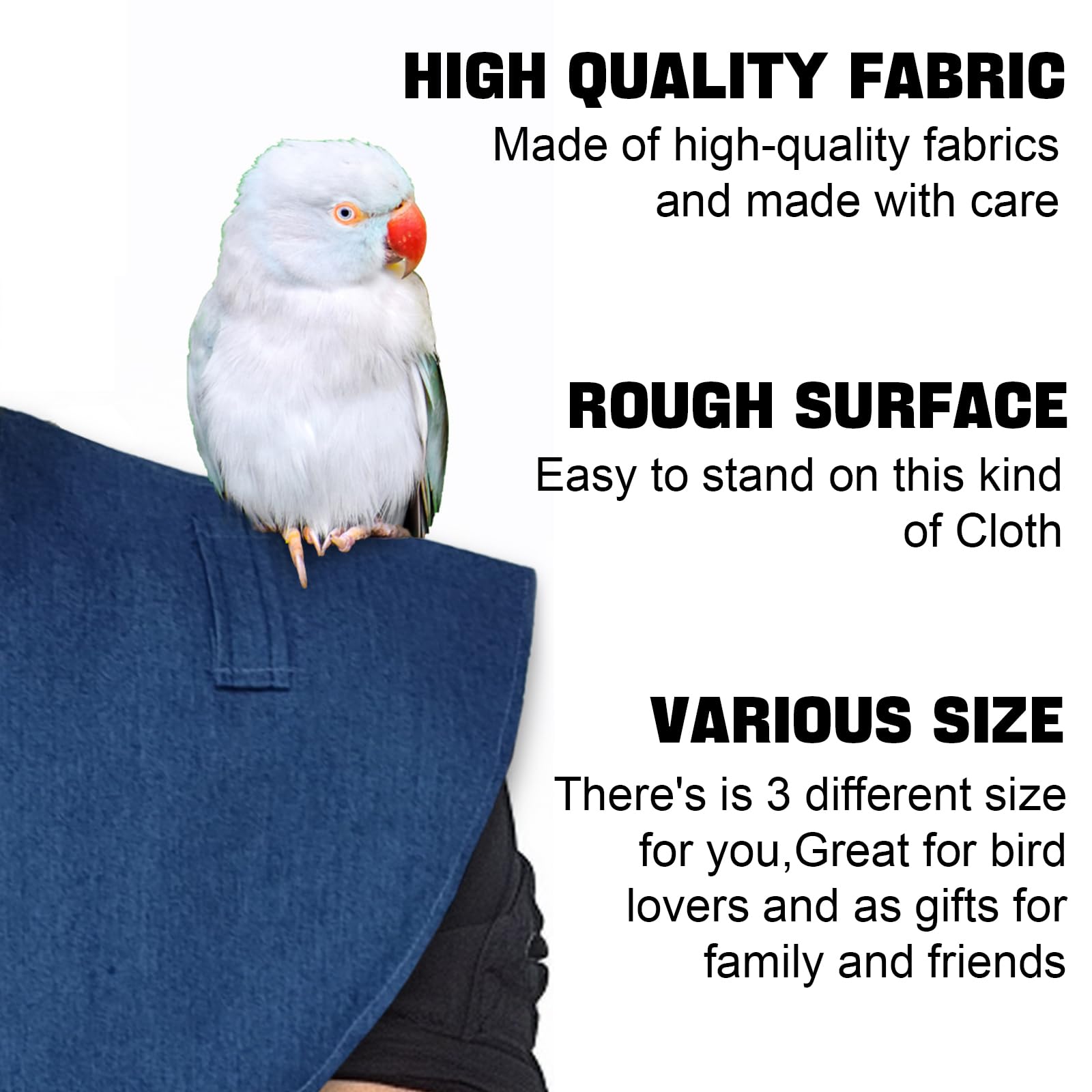 Xqigi Parrot Anti-Scratch Shoulder Protector, Hang Bird Anklet Toys, Washable Multi-Functional Pet Training Pad Poop Diaper Anti