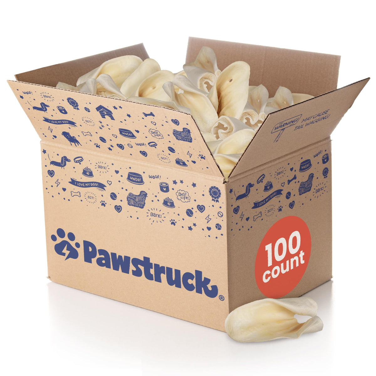Pawstruck Natural Jumbo Cow Ears For Dogs - Healthy, Rawhide-Free, Highly Digestible, Low-Calorie, Long-Lasting Dental Chew For 