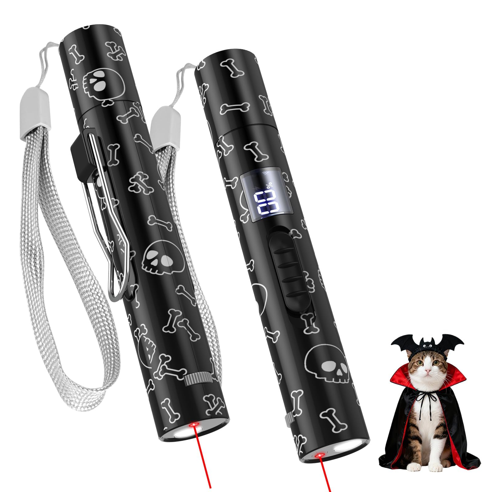 Waputne Interactive Cat Toys with 7 Adjustable Mode, Battery Level Display Screen,USB Rechargeable & Portable - Cat Toy for Indo