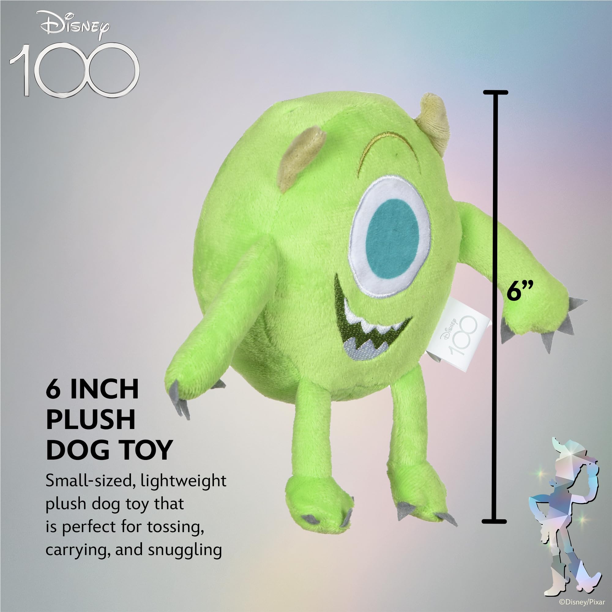 Disney For Pets Pixars Mike Wazowski Plush Dog Toy 6In | Disney Pixar Dog Toys | Plush Toy For Dogs Inspired By Mike From Pixars