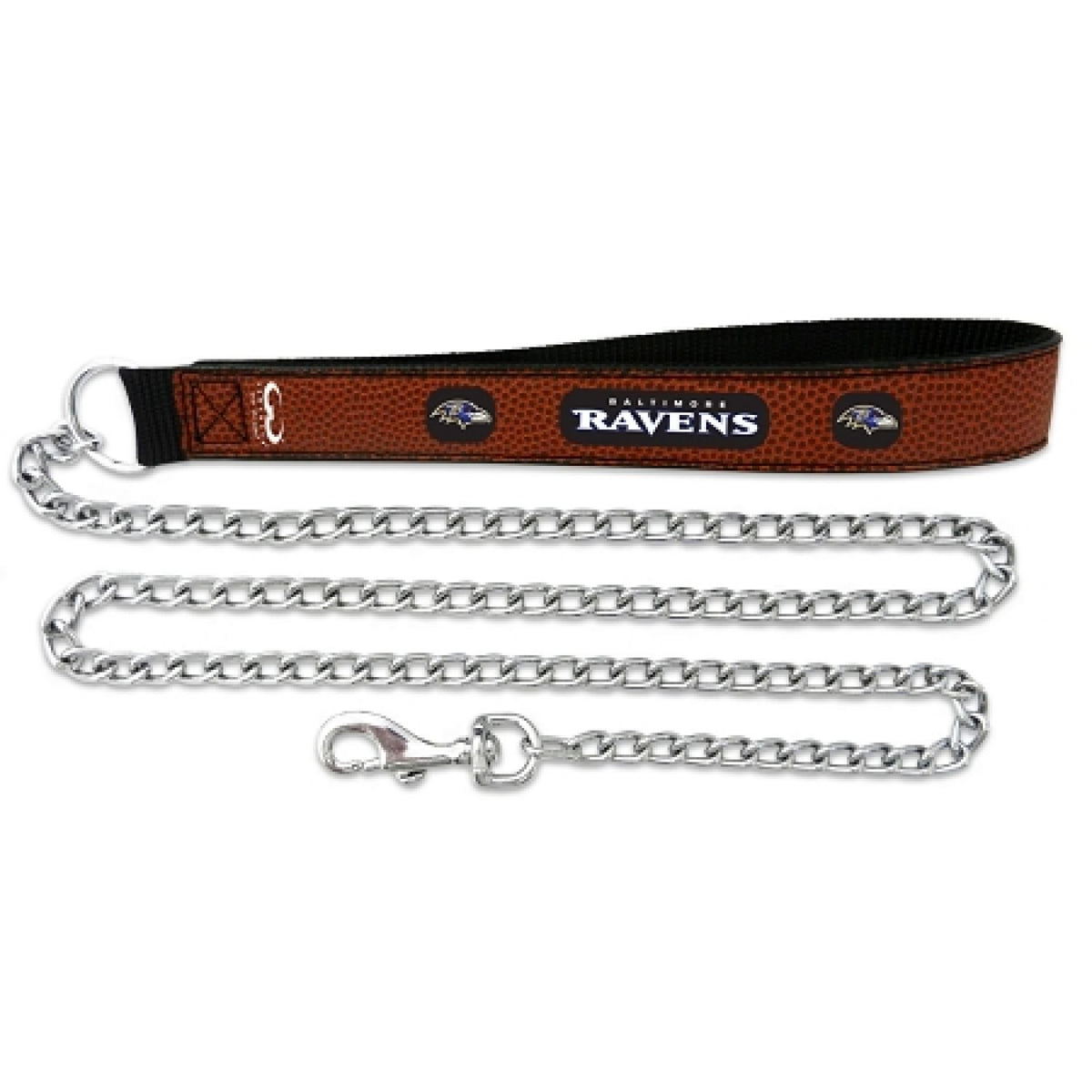 Nfl Baltimore Ravens Football Leather 3.5Mm Chain Leash, Large