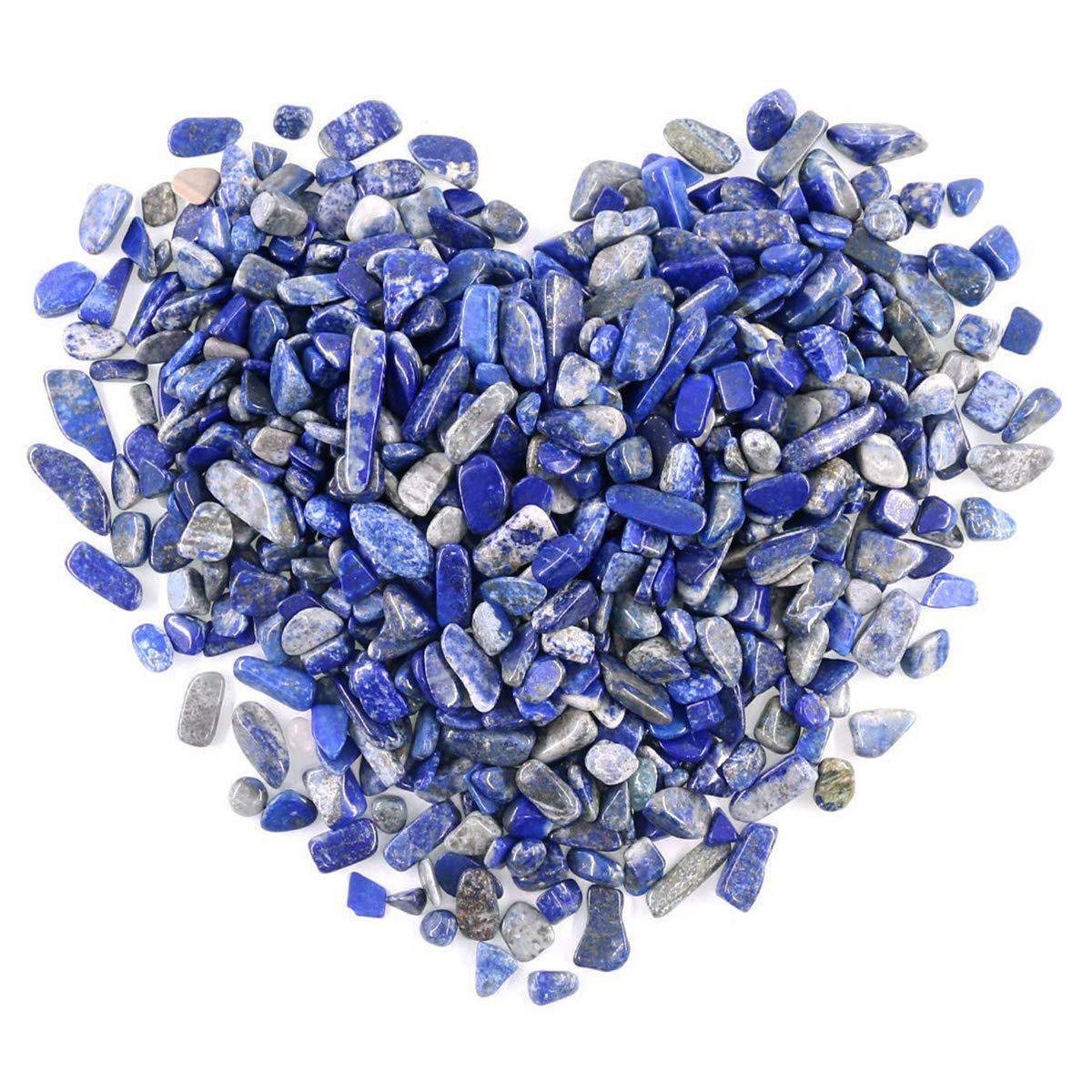 Wayber 1 Lb/460G Deep Blue Lapis Lazuli Pebbles Irregular Decorative Stones Natural Crystal Rock Gravel For Aquarium/Fish Turtle Tank/Succulent Plants/Air Plants Decoration (Fill 0.9 Cup)