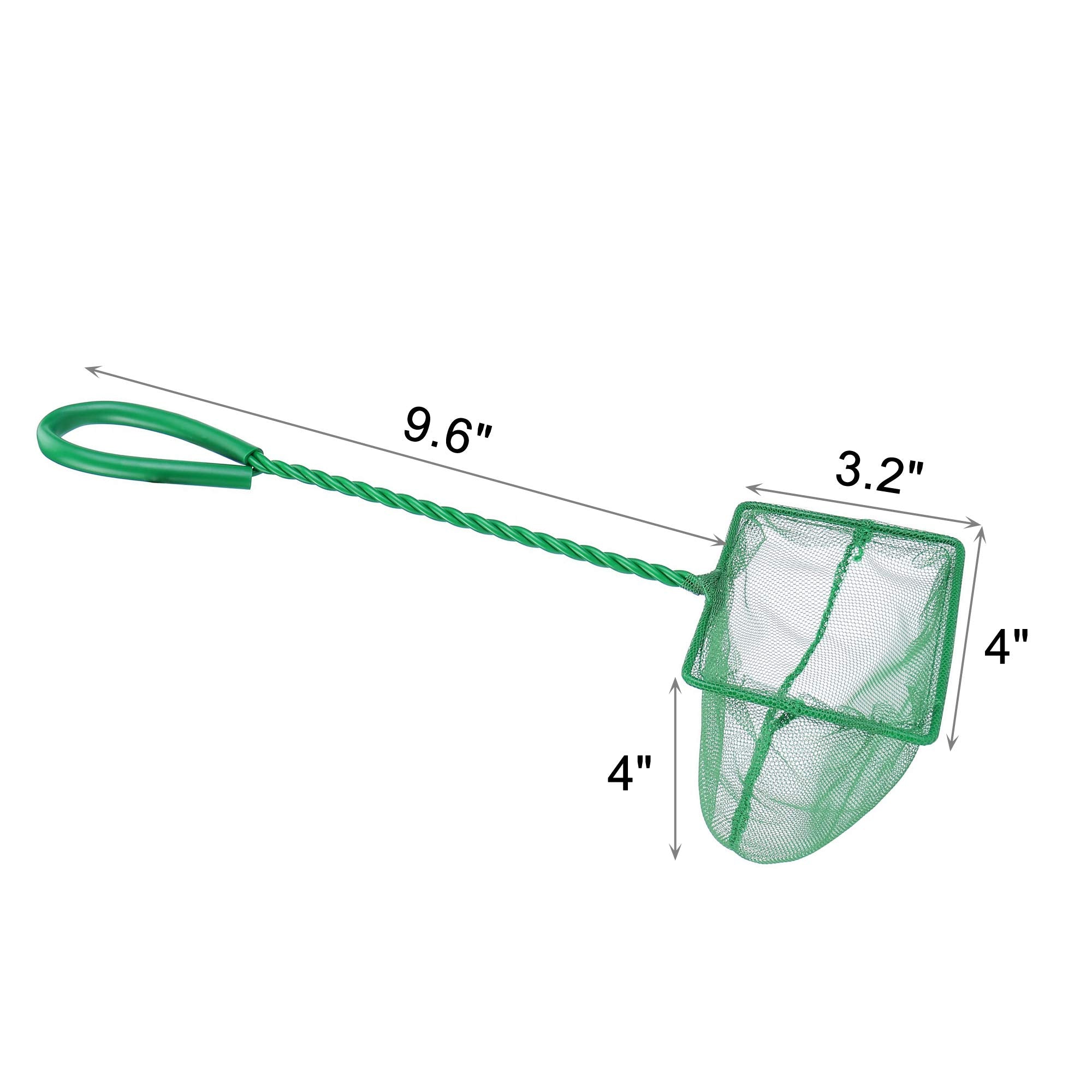 Filhome 2 Pcs Aquarium Fish Net, 4 inches Fine Mesh Quick Catch Fish Net for Fish Tank Betta Fishing Net