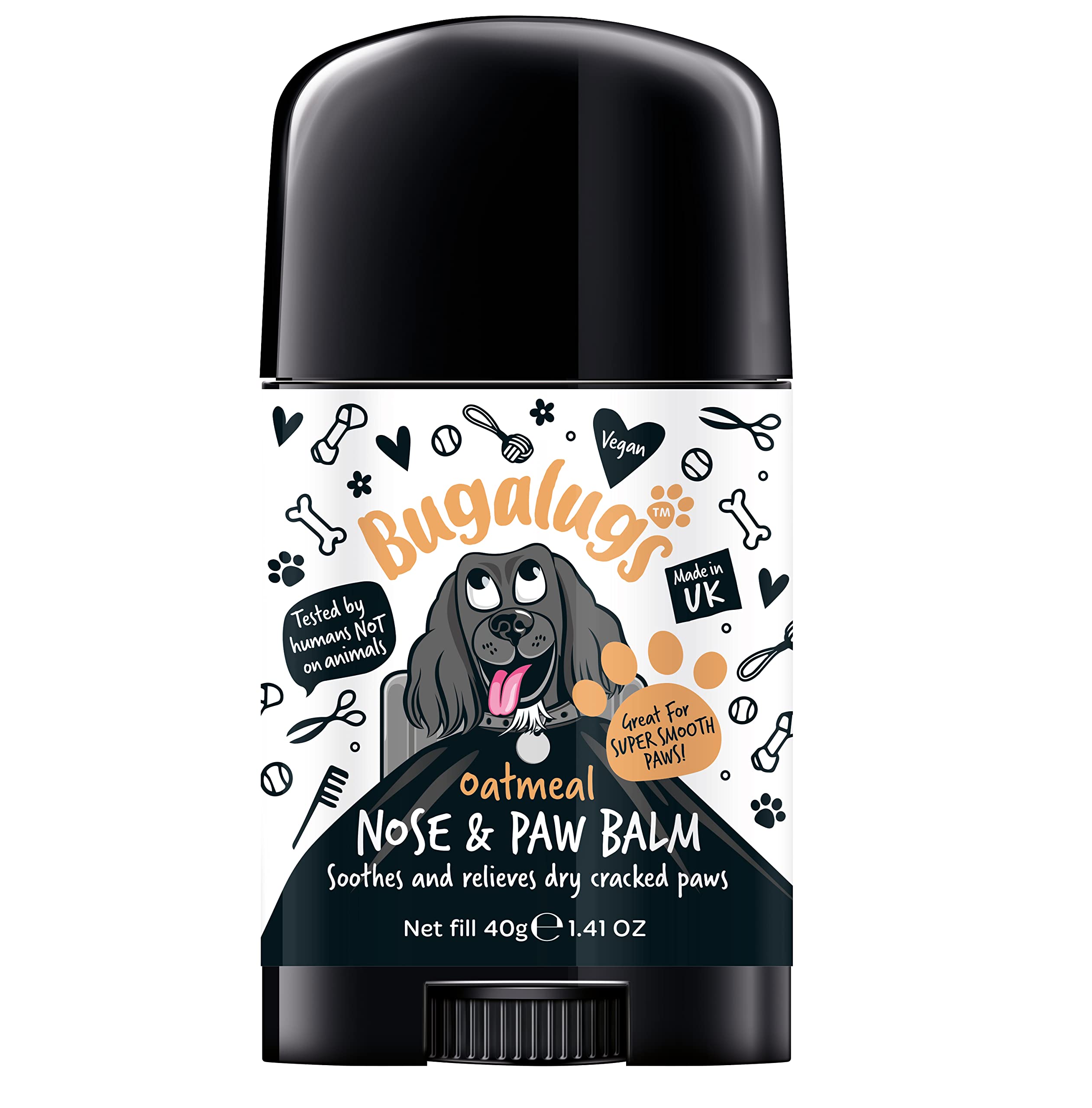 Bugalugs Dog Paw Pad Balm & Dog Nose Balm 40 G (1.41Oz) - Moisturizing Dog Paw Balm That Creates An Invisible Barrier That Protects And Heals Dry Cracked Paws - All-Natural Dog Paw Balm With Oatmeal