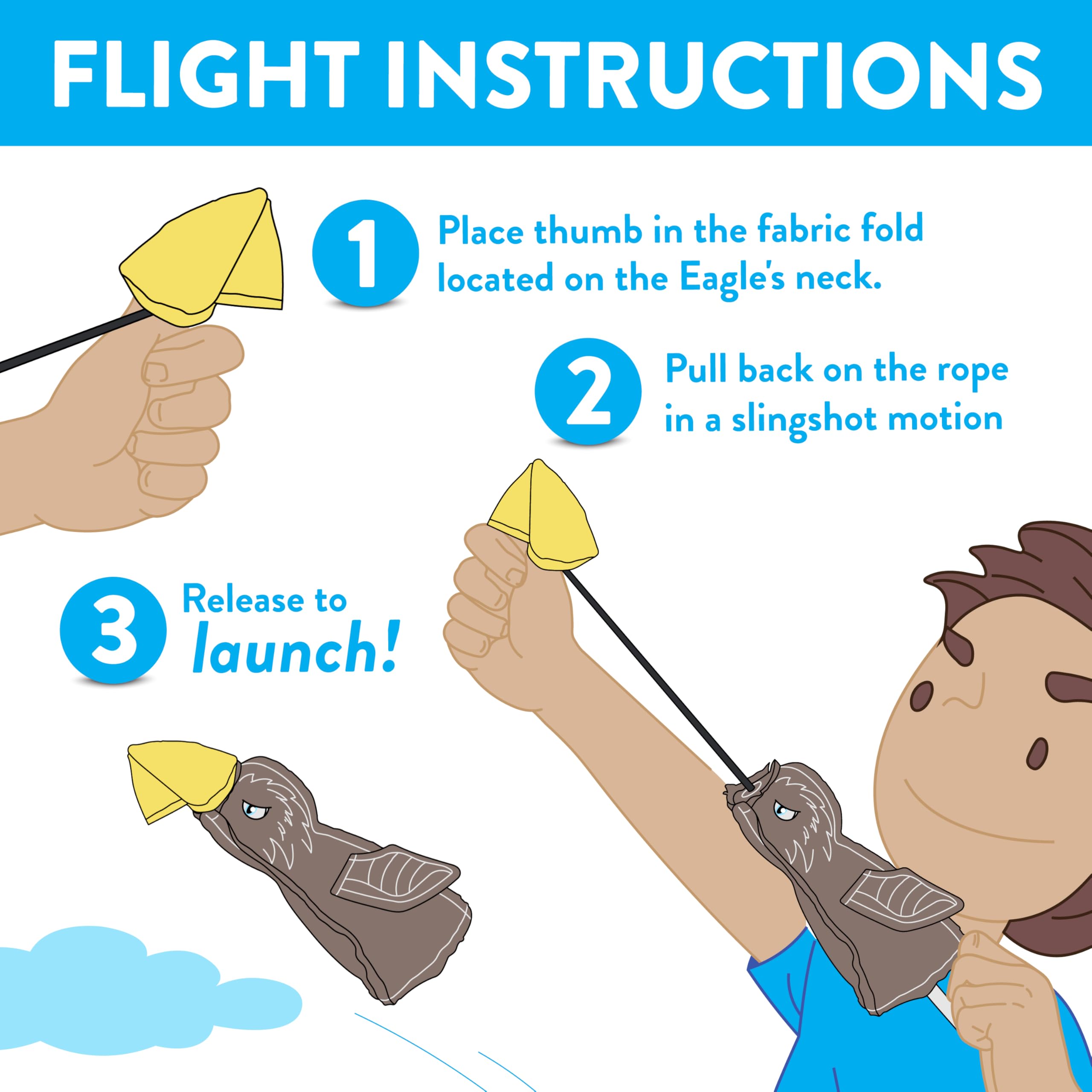 Spunky Pup Fly & Fetch Dog Toy - Durable, Floating, Interactive Bungee Launcher For Fetch And Water Play, Canvas Eagle