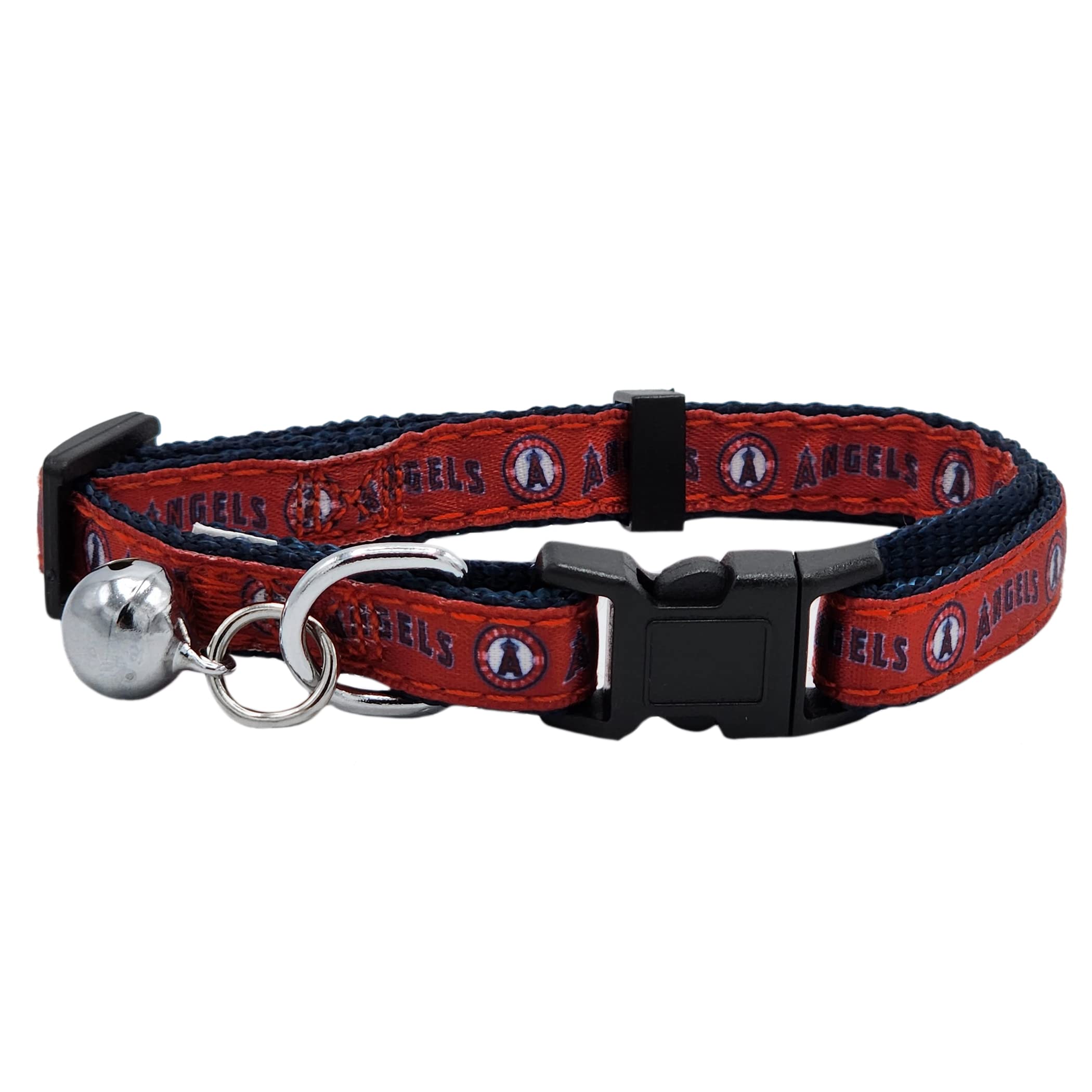 Mlb Cat Collar Los Angeles Angels Satin Cat Collar Baseball Team Collar For Dogs & Cats. A Shiny & Colorful Cat Collar With Ring