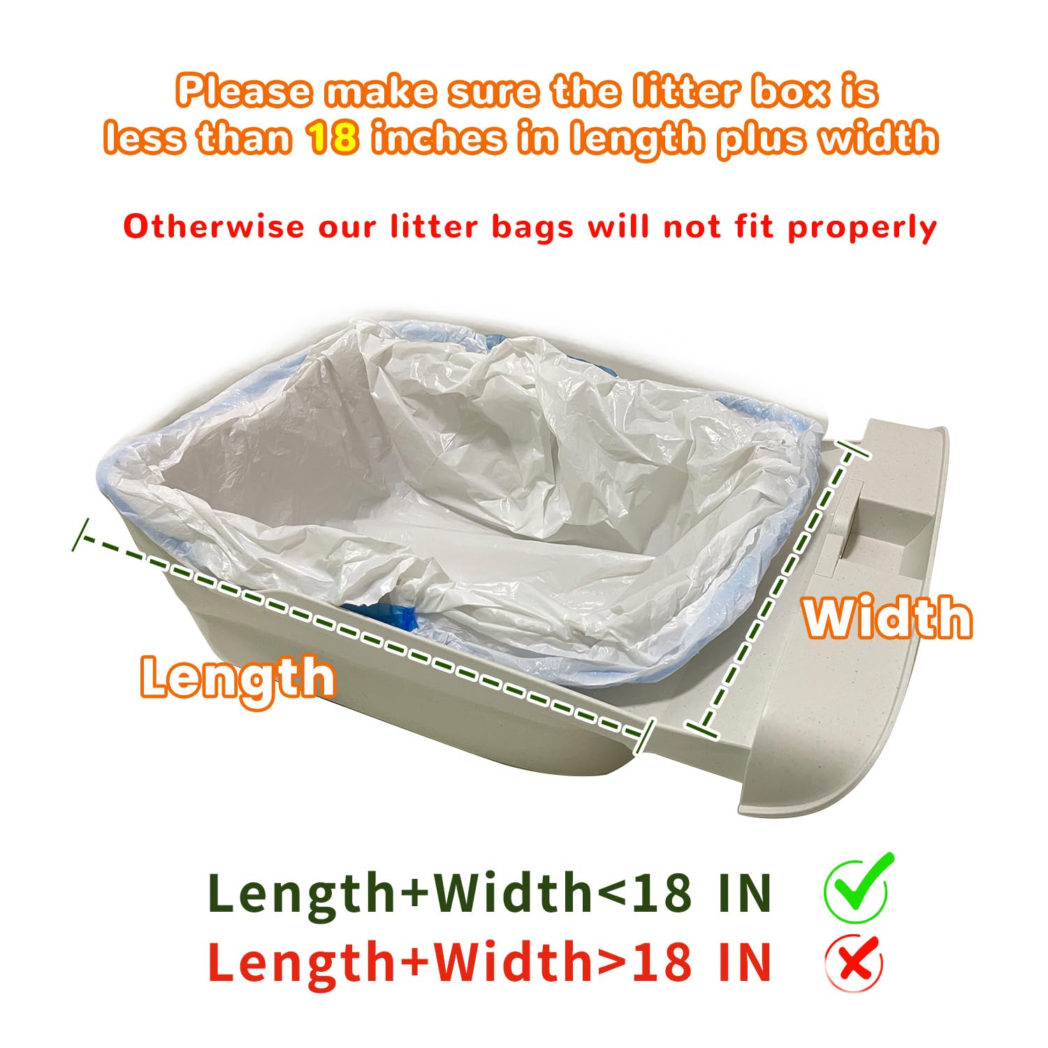 80 Count Litter Box Liners Compatible With Mw-Sc01/Mw-Sc02/Mw-Lr01 Cat Litter Box, Meo Want Litter Bags