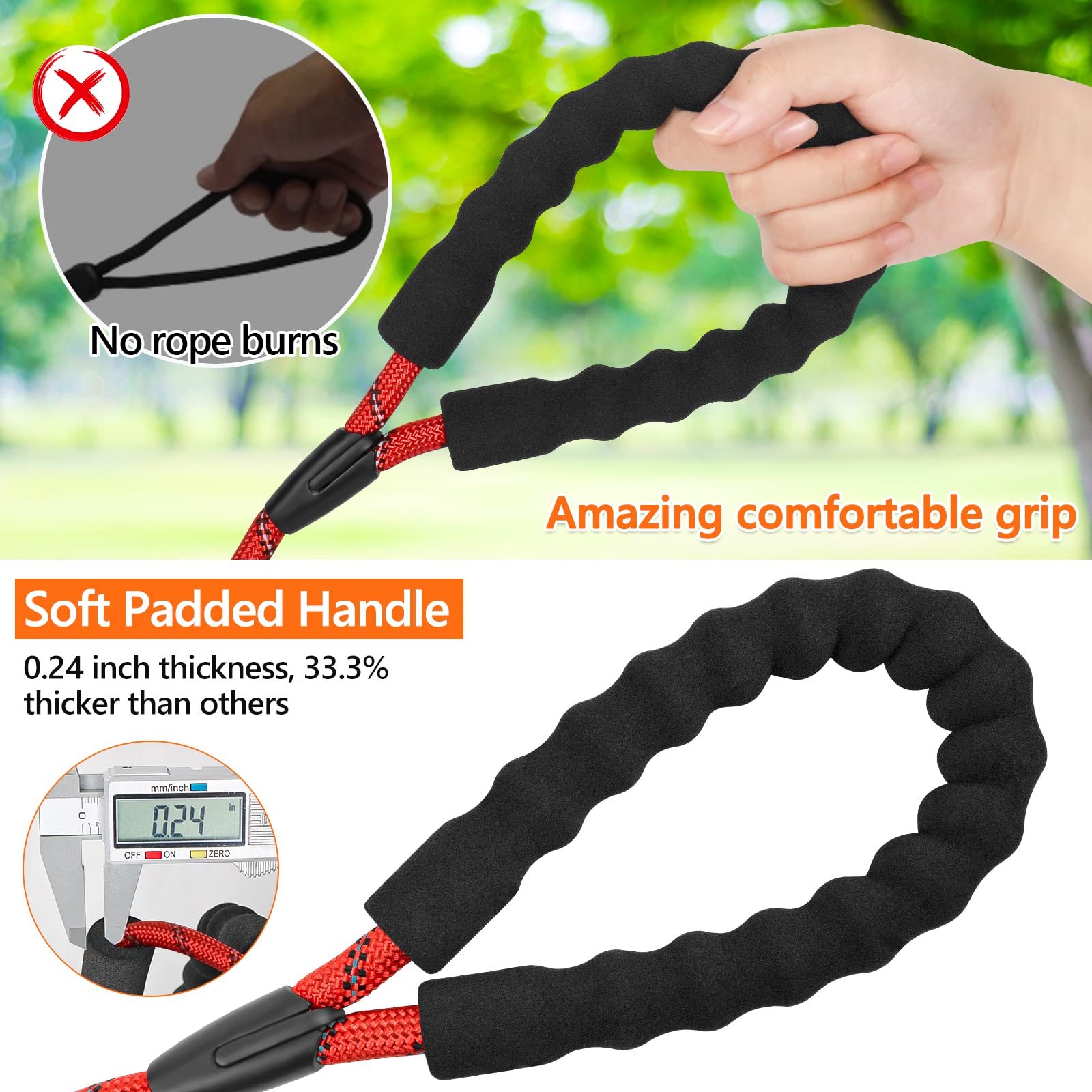 Ntr 3Ft Heavy Duty Dog Leash, Red Rope Dog Leash With Swivel Lockable Hook And Comfortable Padded Handle, Cat Puppy Leash Lead For Small Medium Large Dogs Training, Playing, Camping,Or Backyard