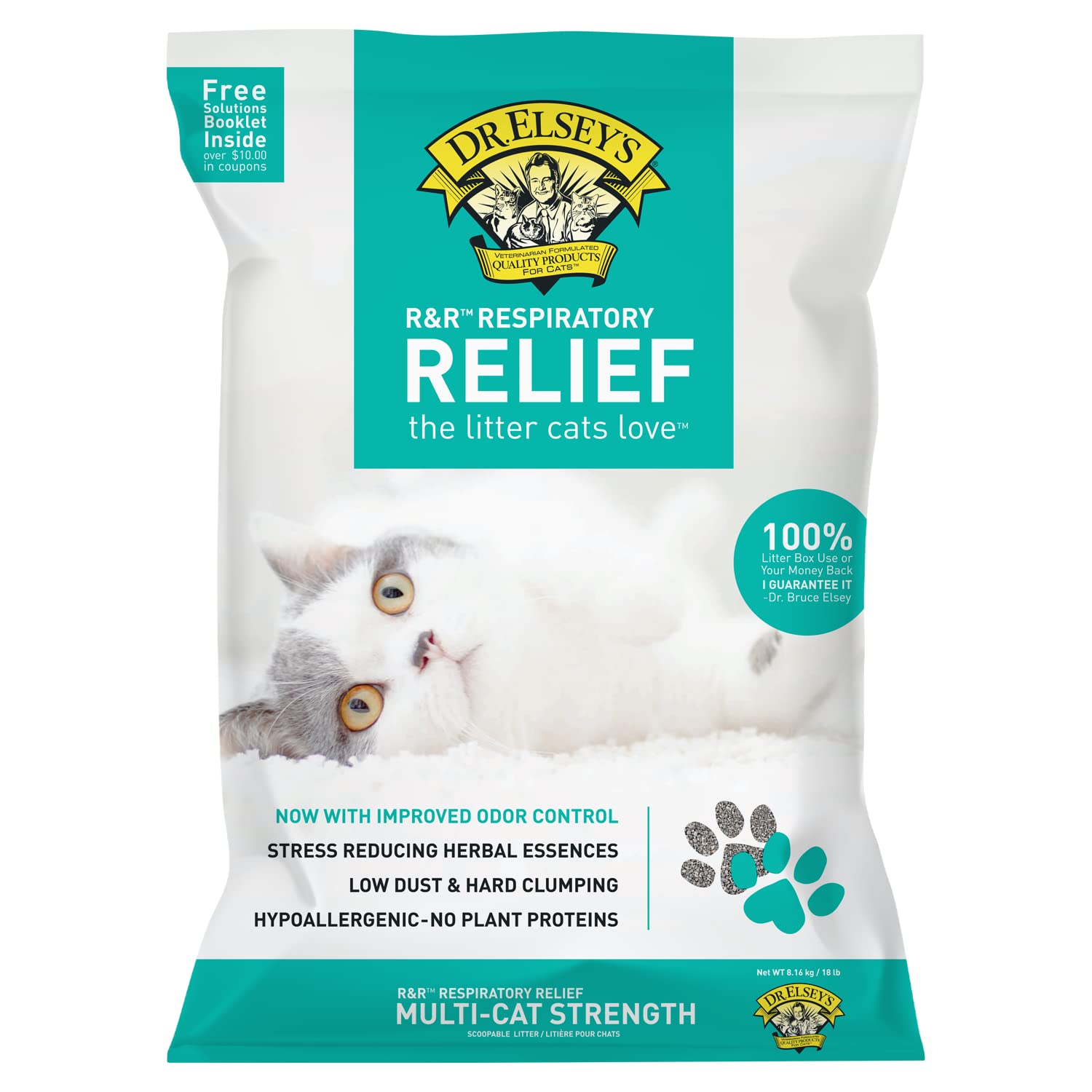 Dr. Elsey'S R&R Stress-Reducing Clumping Clay Cat Litter 18Lb. Bag