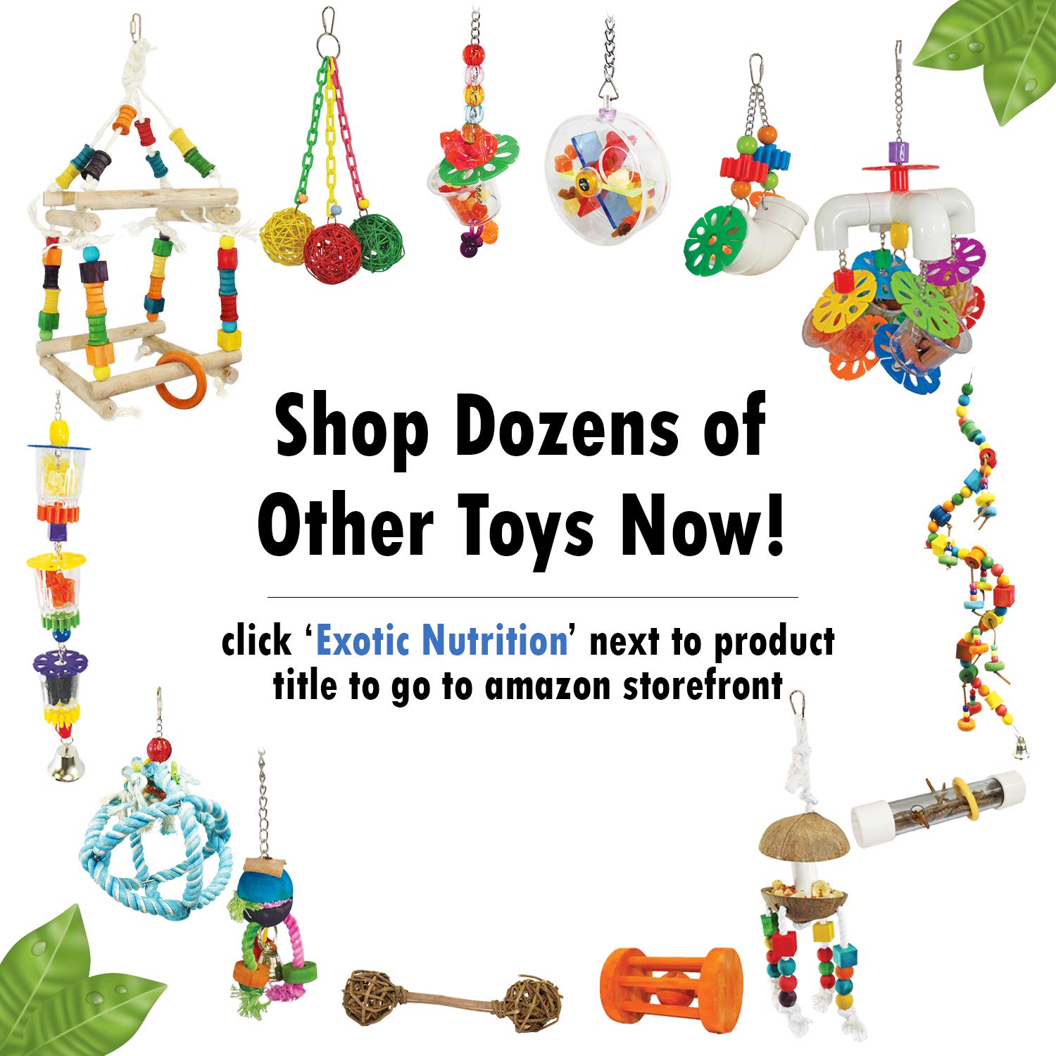 Exotic Nutrition Pumice Chew Dangle - Natural Healthy Hanging Cage Accessory Toy - For Squirrels, Degus, Chinchillas, Prairie Do