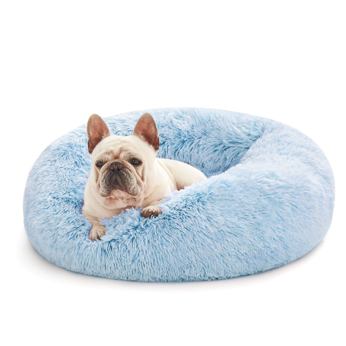 Love'S Cabin 20In Cat Beds For Indoor Cats - Cat Bed With Machine Washable, Waterproof Bottom - Teal Fluffy Dog And Pet Calming 